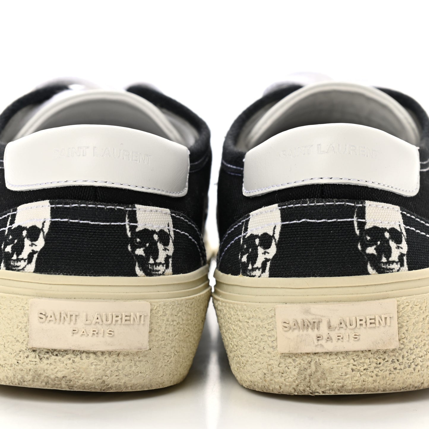 Canvas Skull Print Skate Sneakers 40 Black White
