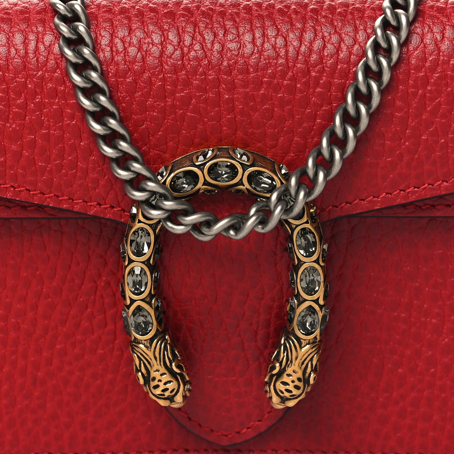 Calfskin Super Mini Dionysus Shoulder Bag Hibiscus Red