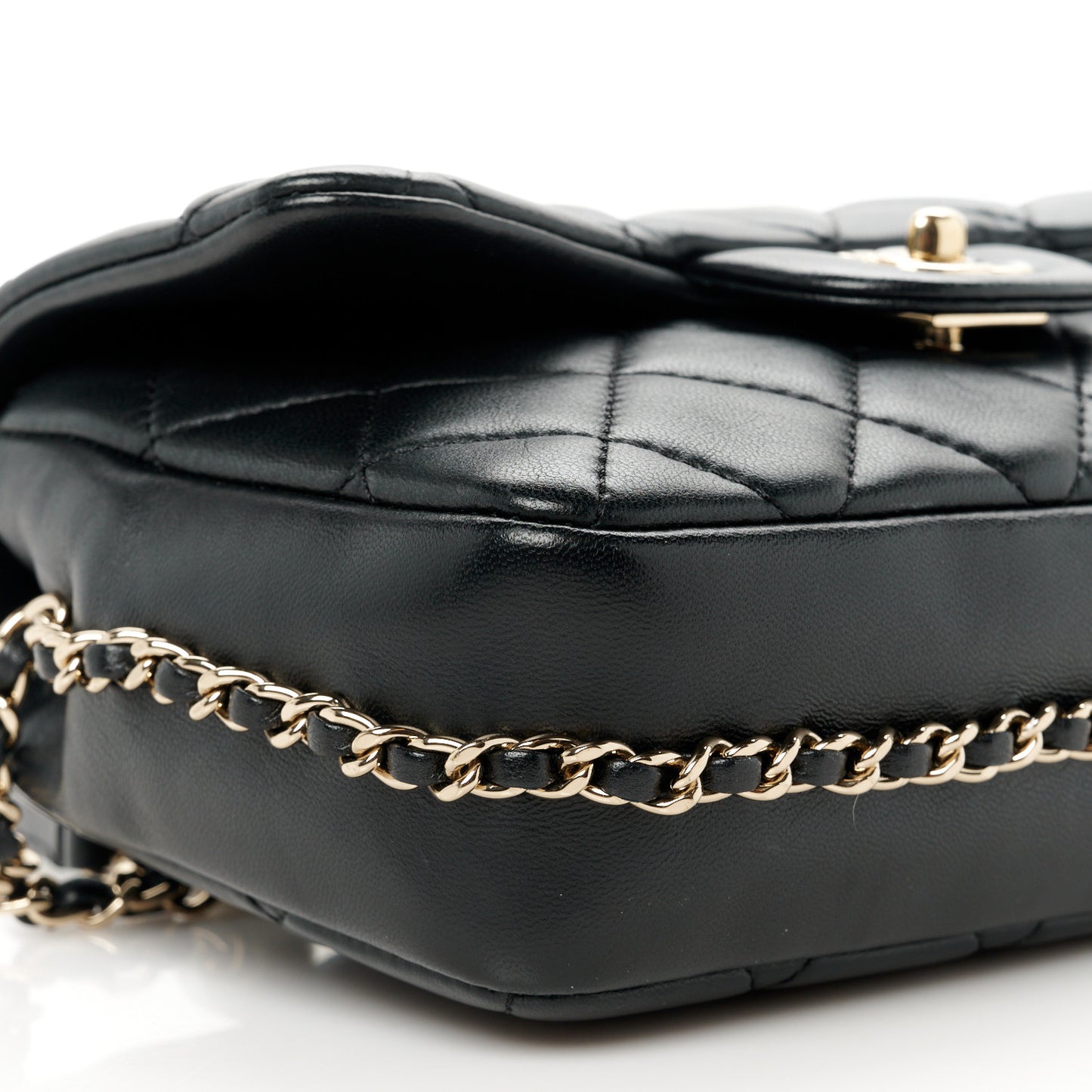 Lambskin Quilted Small My Precious Flap Black