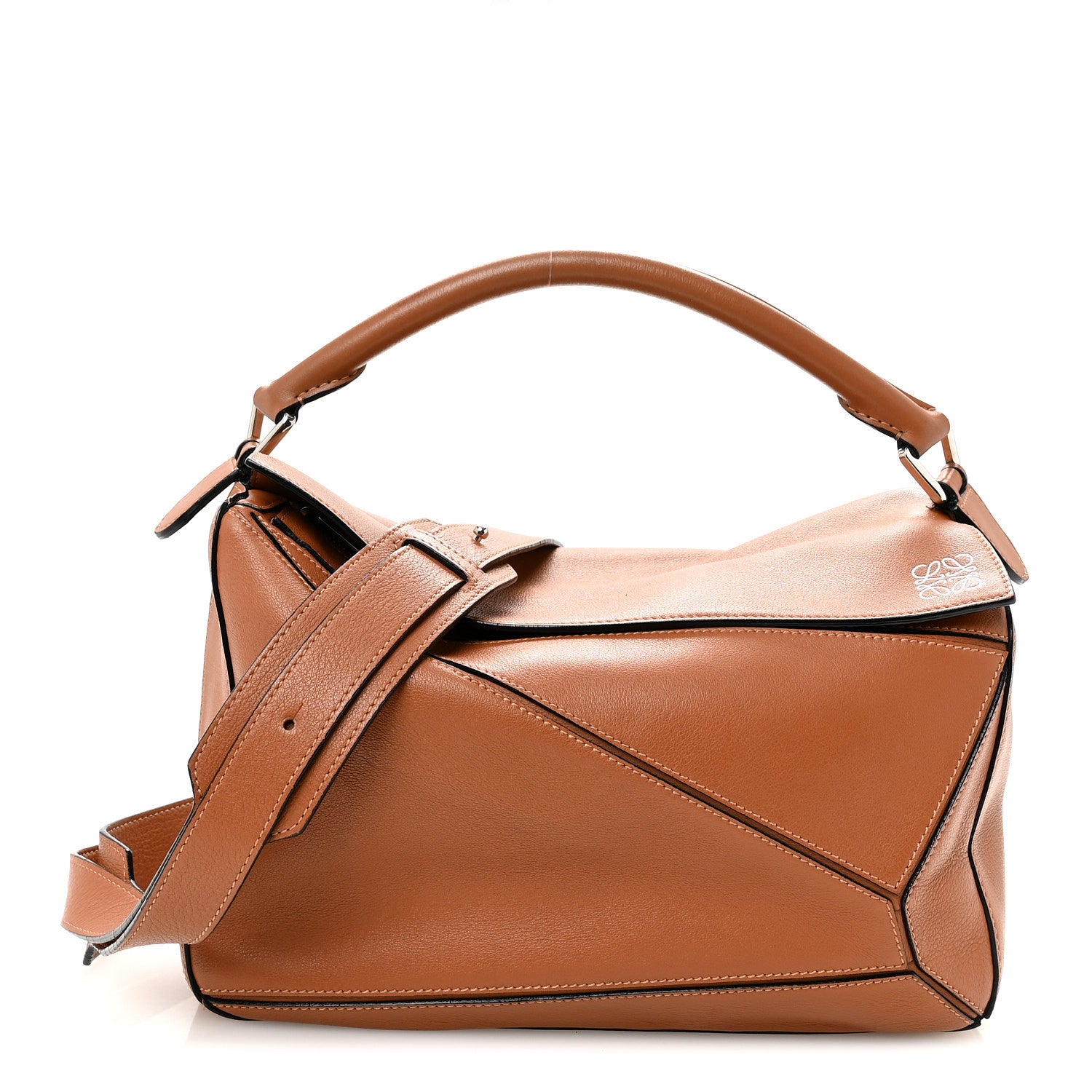 Loewe Calfskin Medium Puzzle Bag Tan 1893590 – FASHIONPHILE