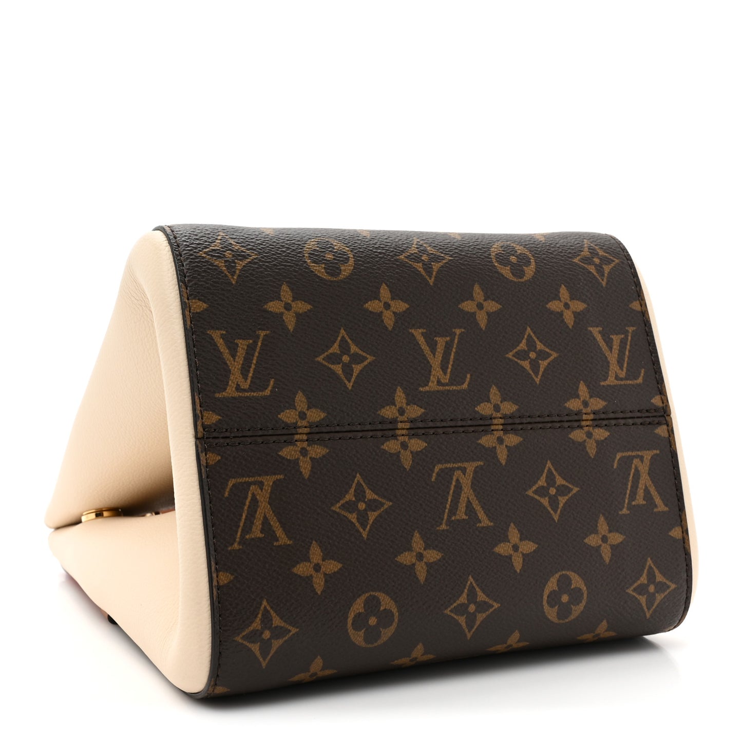 Calfskin Monogram Fold Tote PM Cerise Cream Black
