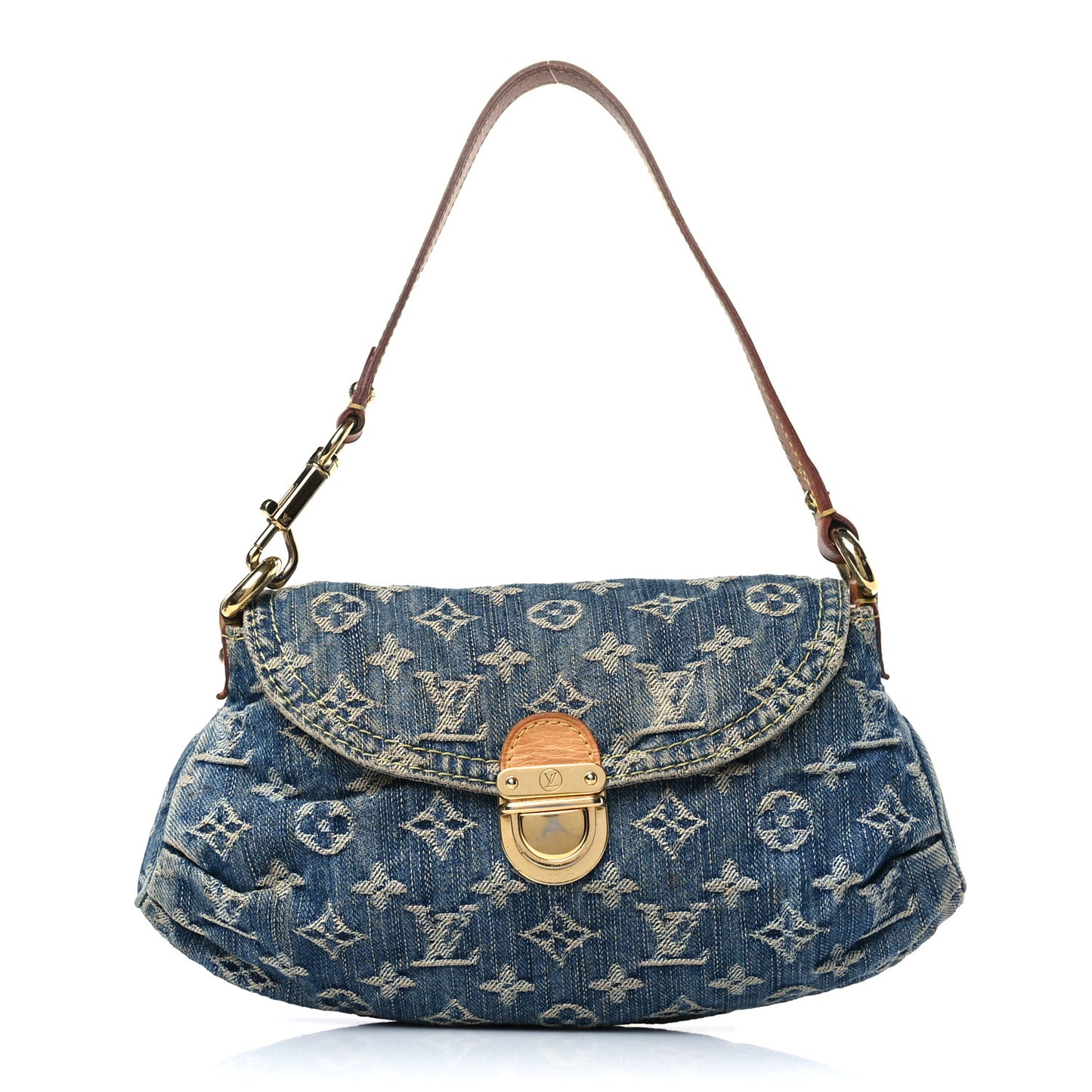 Monogram Denim Mini Pleaty Blue