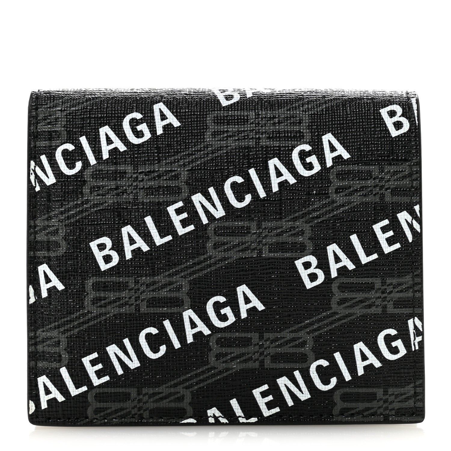 Balenciaga Coated Canvas BB Monogram Allover Logo Card Holder