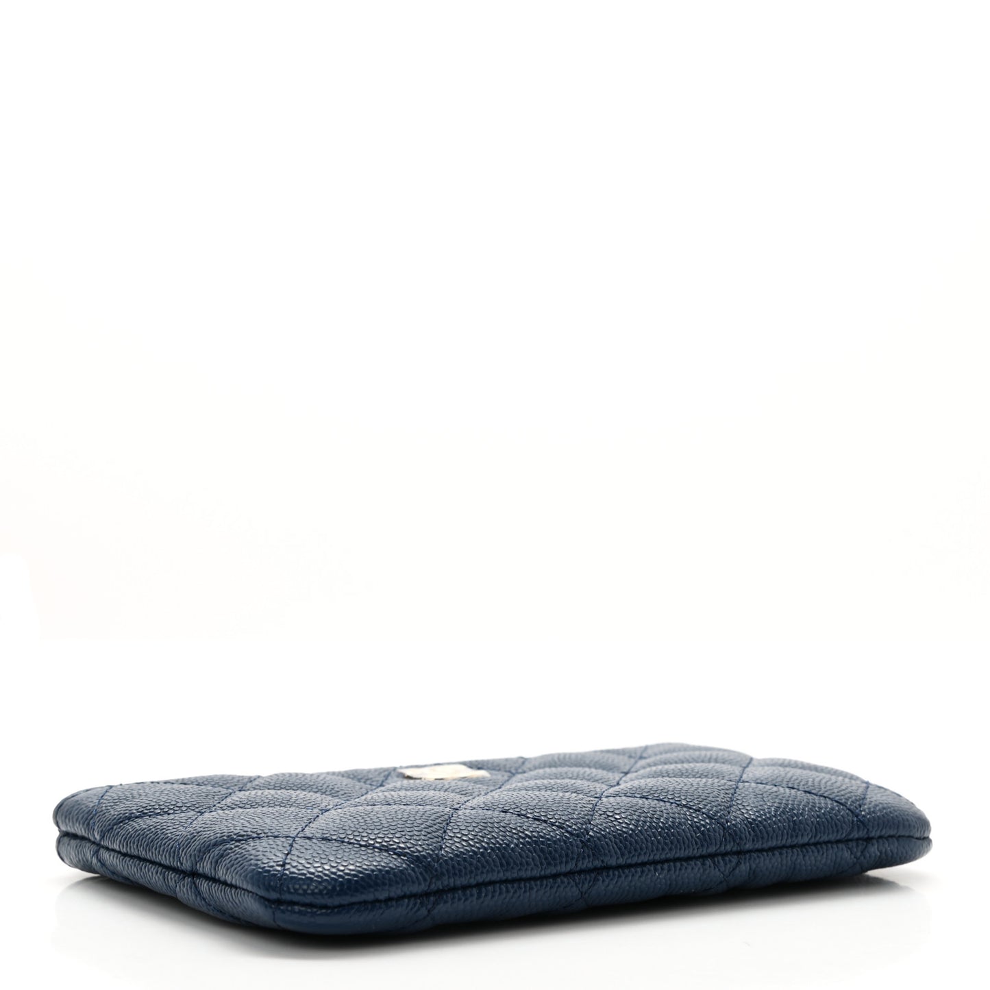 Caviar Quilted Small Cosmetic Case Navy Blue