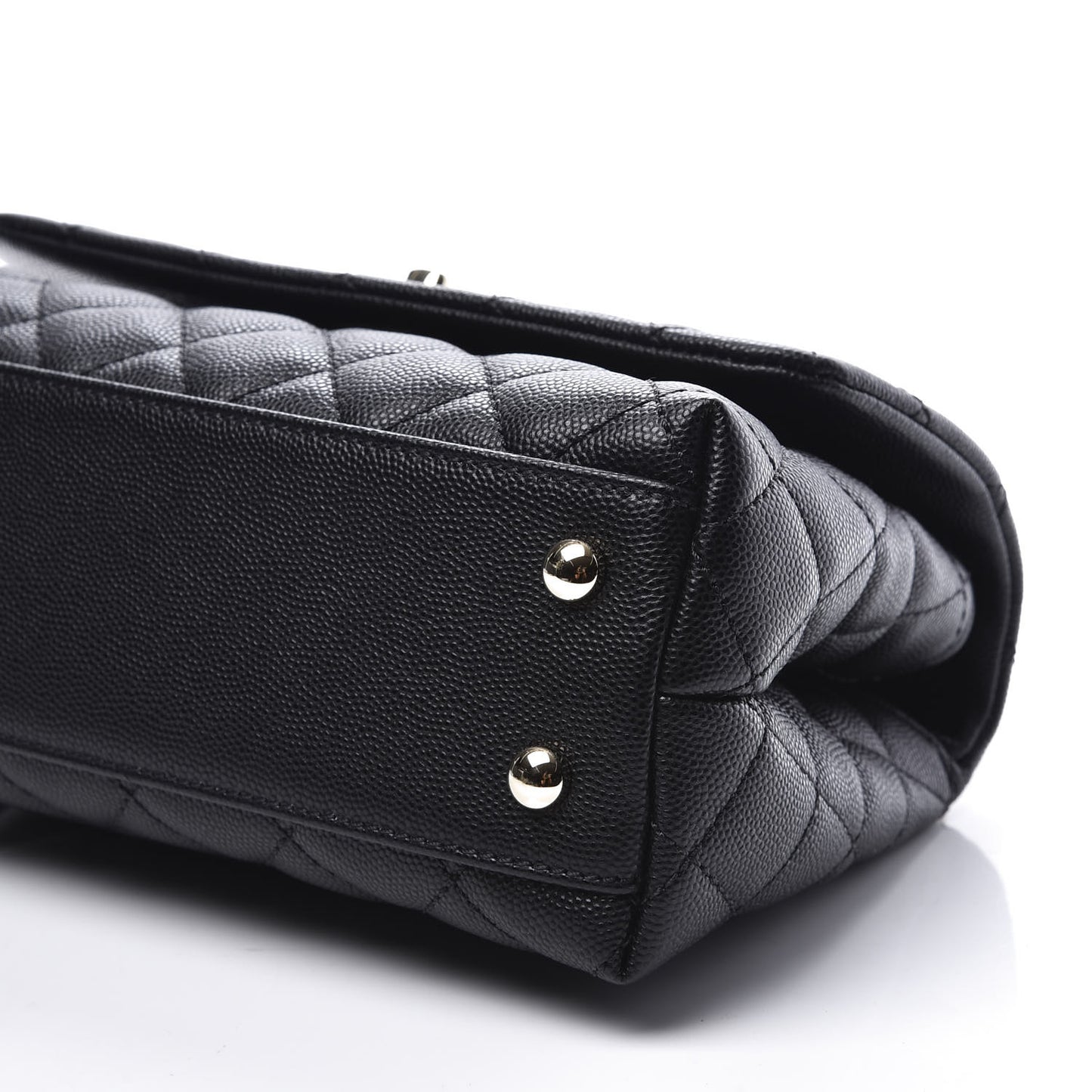 Caviar Quilted Mini Coco Handle Flap Black
