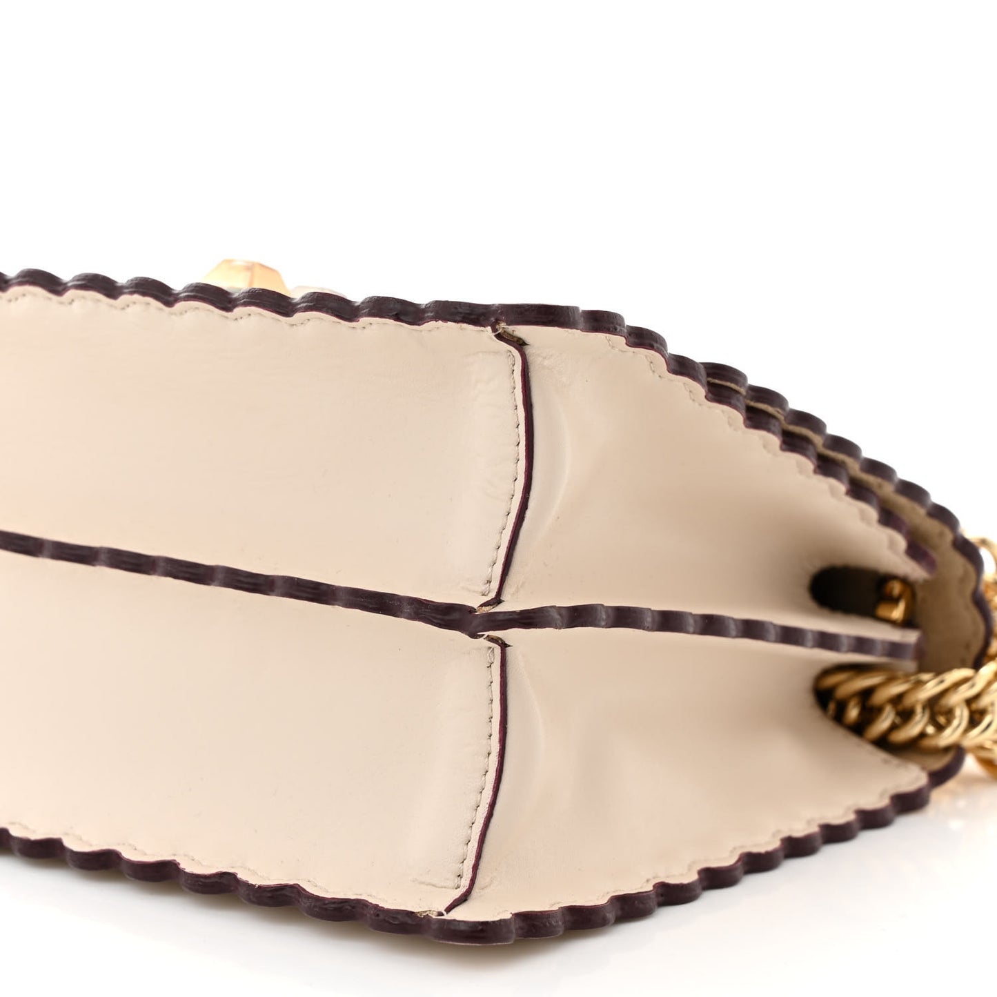 Vitello Liberty Scalloped Studded Small Kan I Shoulder Bag Camelia