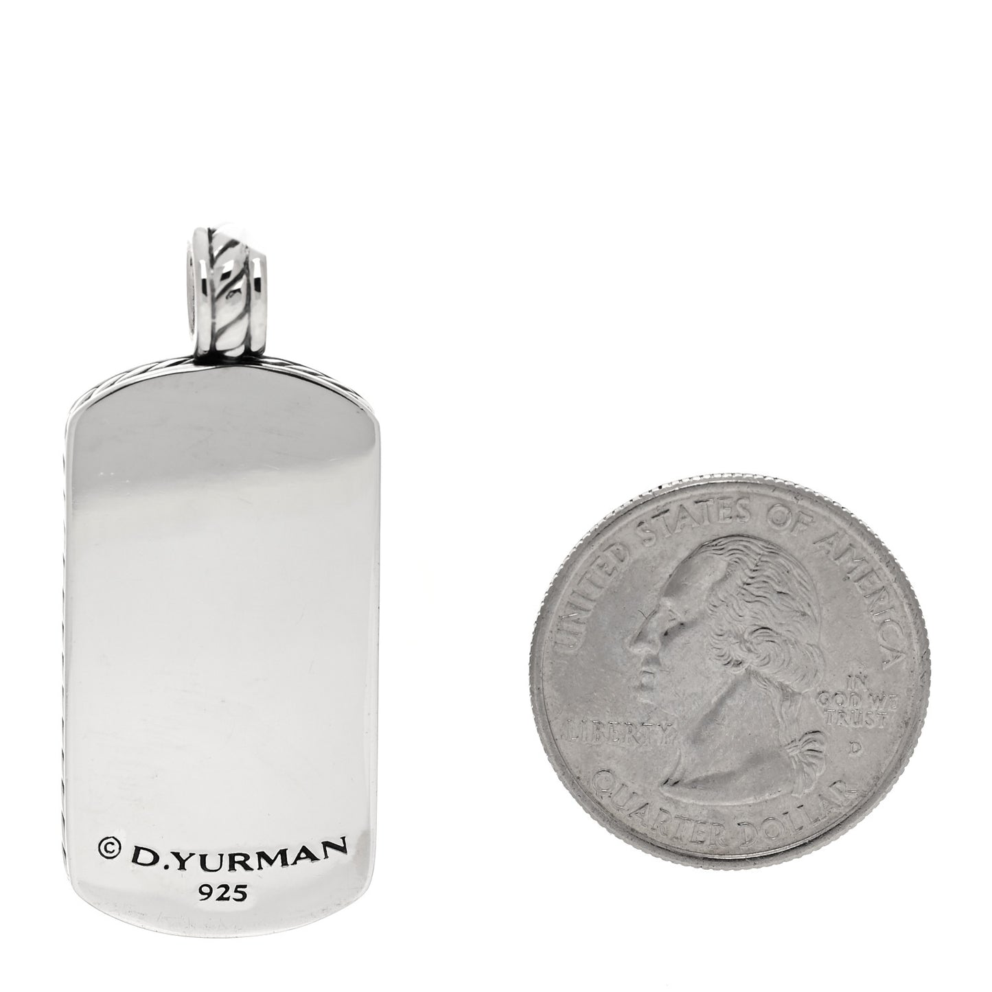 Sterling Silver Black Onyx Dog Tag Pendant