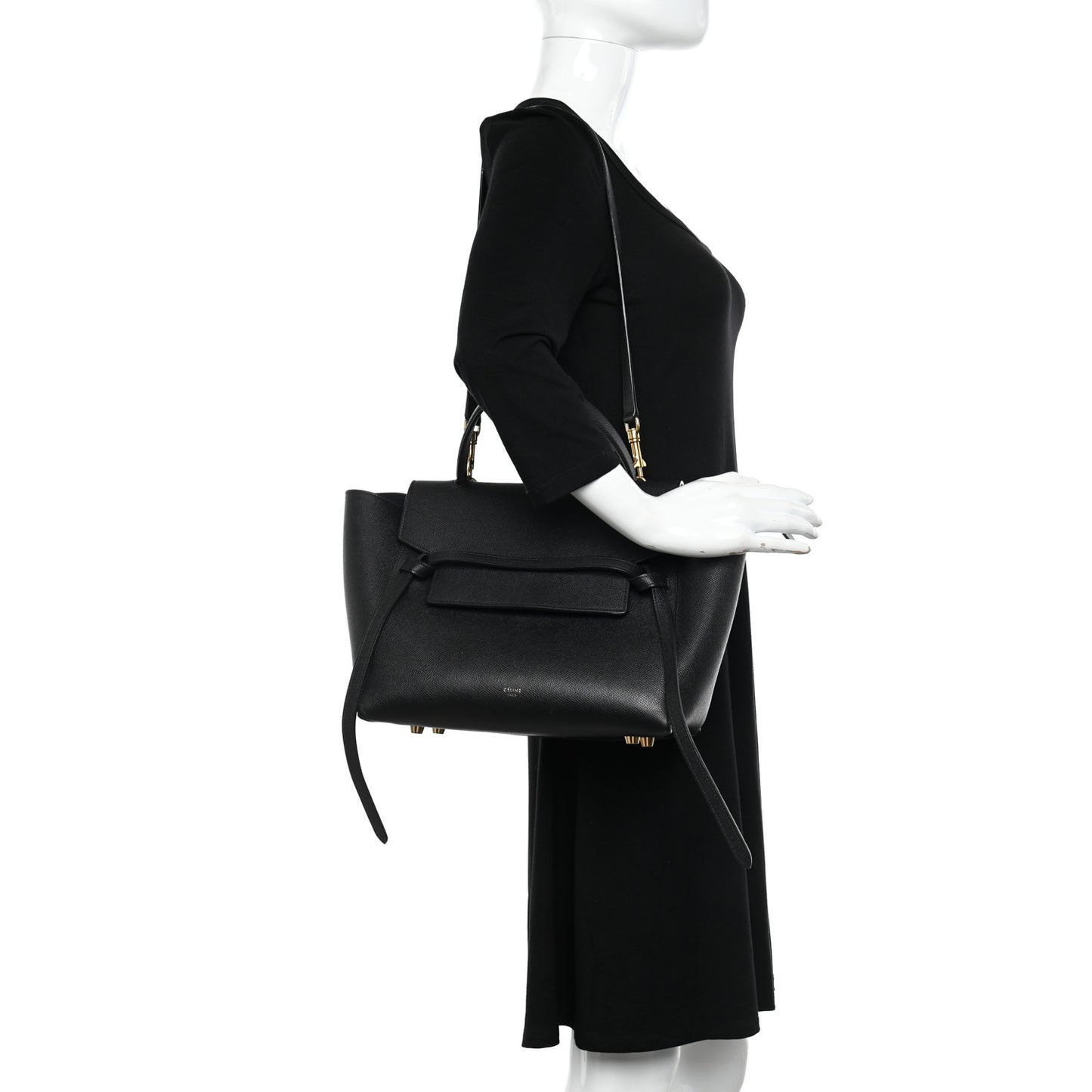 Grained Calfskin Mini Belt Bag Black