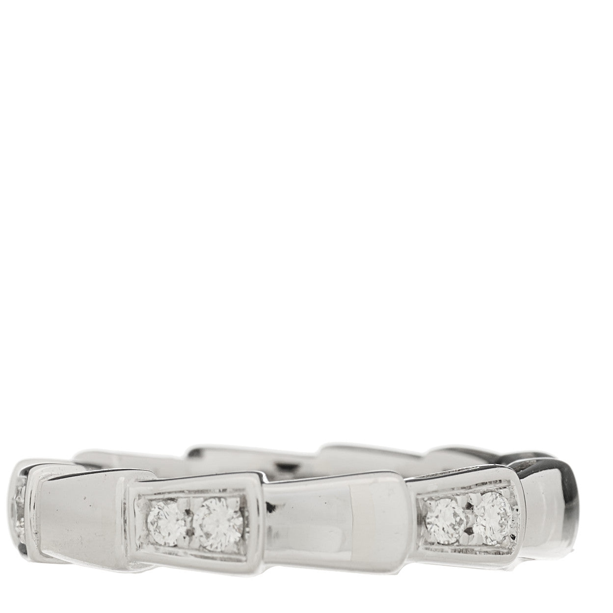 18K White Gold Diamond Serpenti Viper Band Ring 47 4