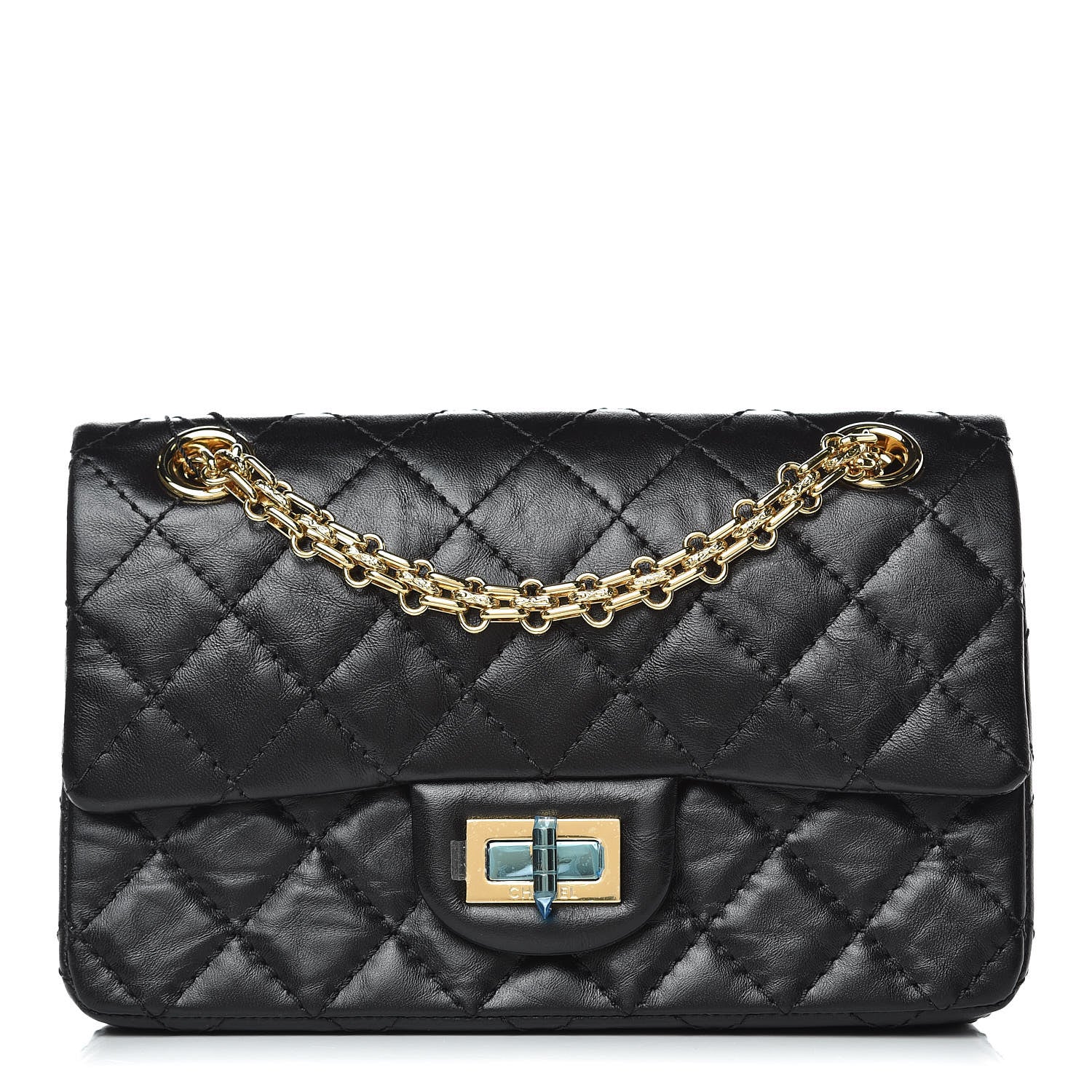 Chanel Aged Calfskin Quilted 2.55 Reissue Mini Flap Black 1 of 9