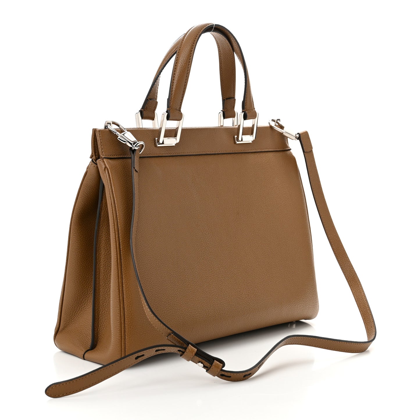 Grainy Calfskin Medium Zumi Top Handle Bag Friky Taupe