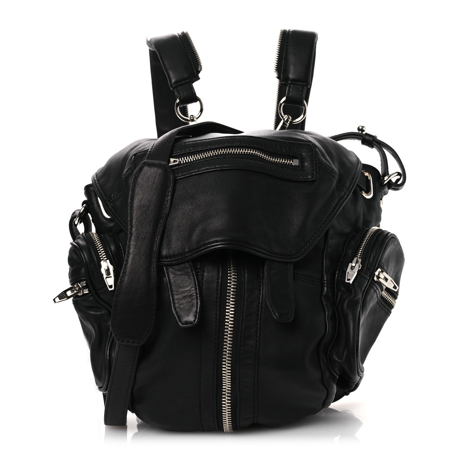 Alexander Wang Lambskin Marti Backpack Bag Washed Black Rhodium