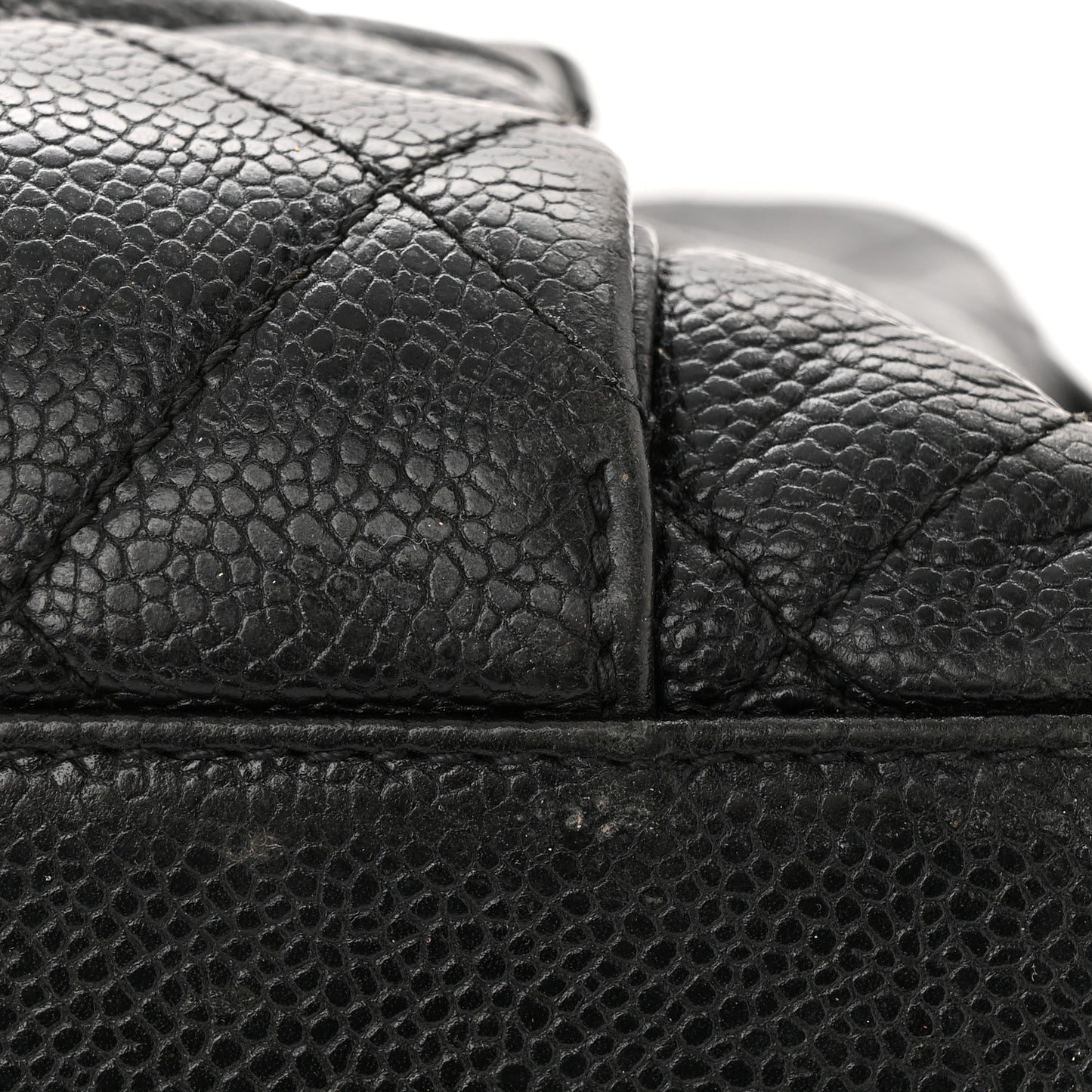 Caviar Quilted Flap Shoulder Bag Black