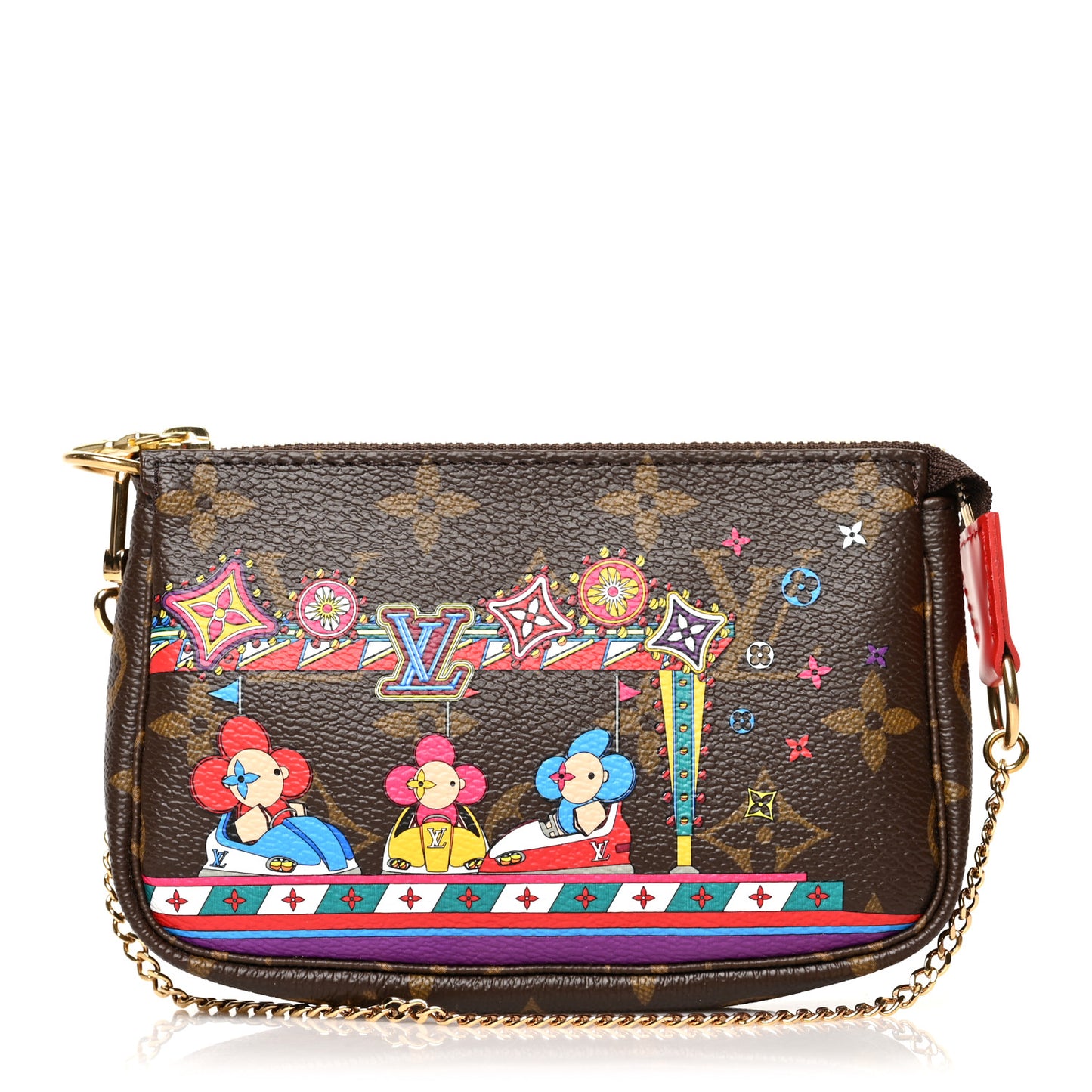 Monogram 2020 Christmas Animation Bumper Cars Mini Pochette Accessories Coquelicot