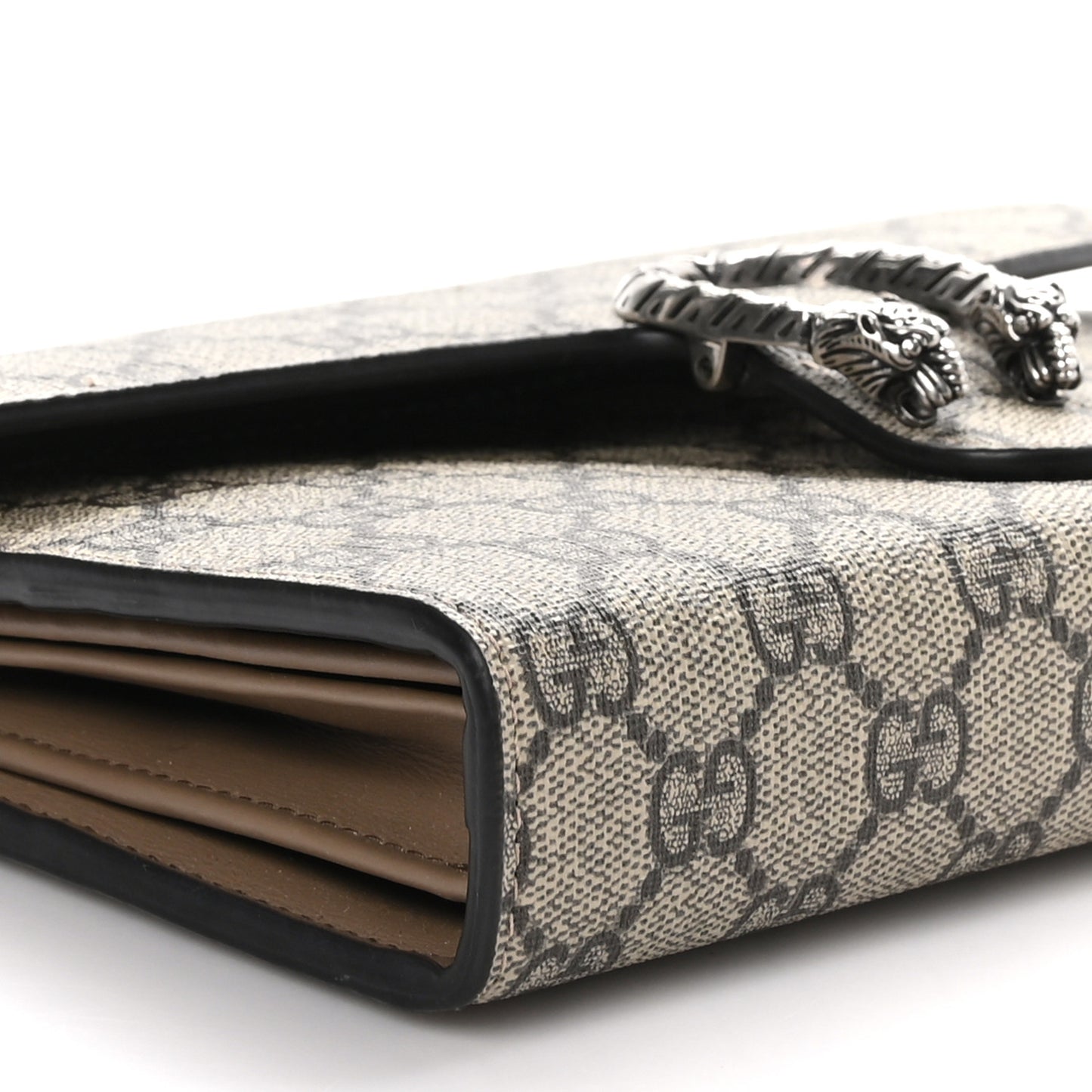 GG Supreme Monogram Mini Dionysus Chain Wallet Beige Taupe