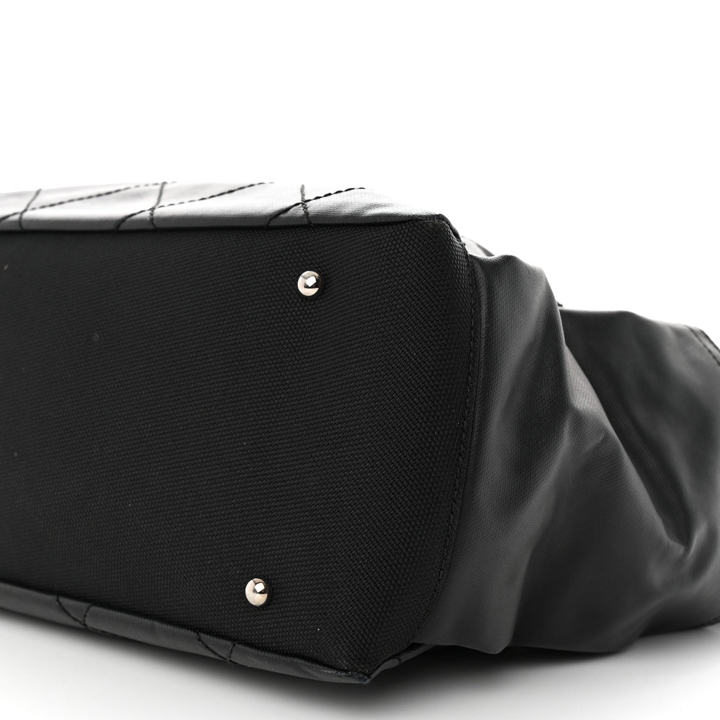 Coated Canvas Quilted Large Paris Biarritz Tote Black