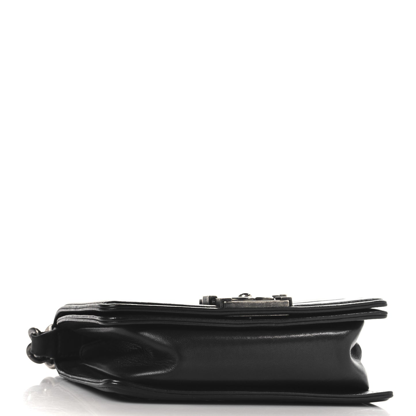 Lambskin Quilted Small Boy Flap Black