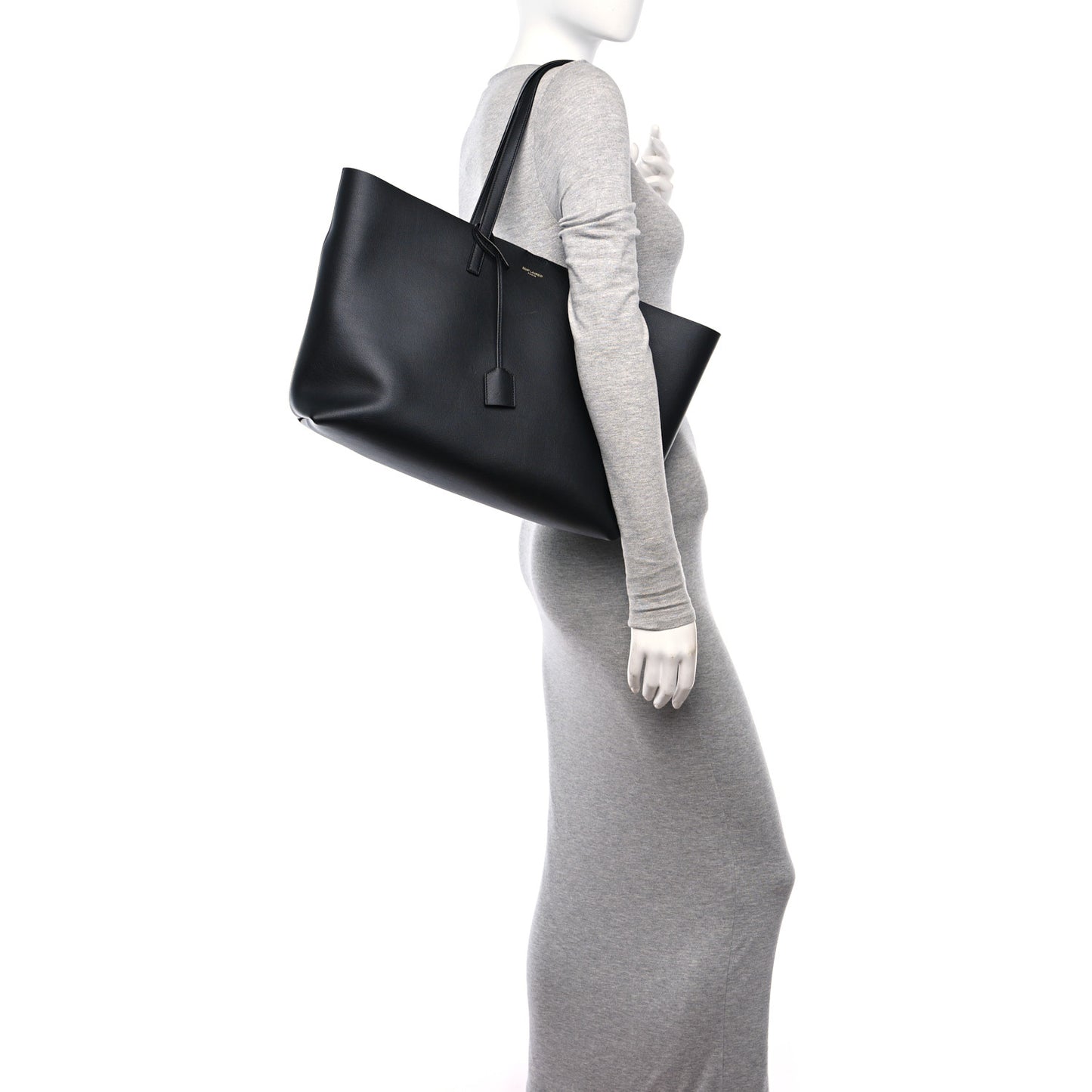 Calfskin Large Shopping Tote Black