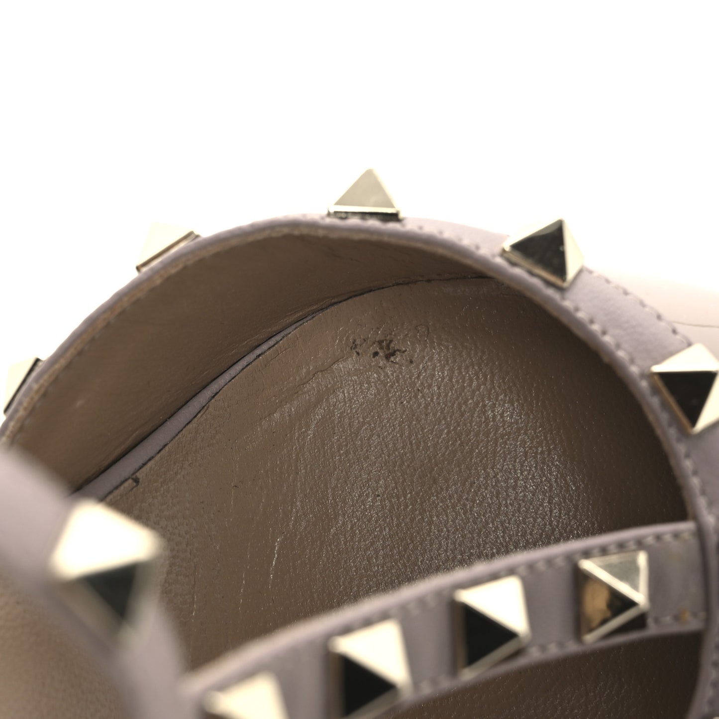 Patent Rockstud Ankle Strap 65mm Pumps 37.5 Poudre