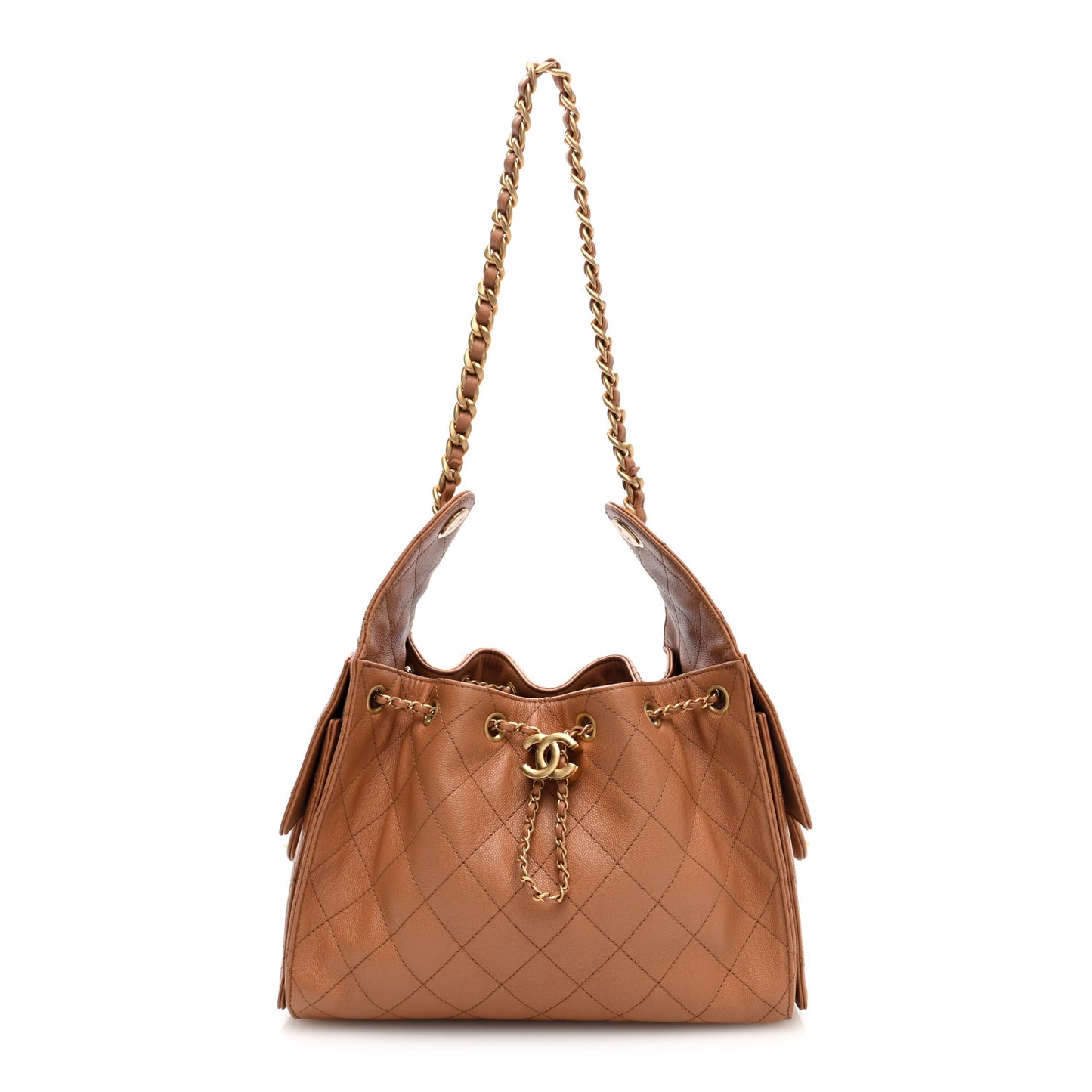 Caviar Quilted Small Chanel 25 Handbag Brown