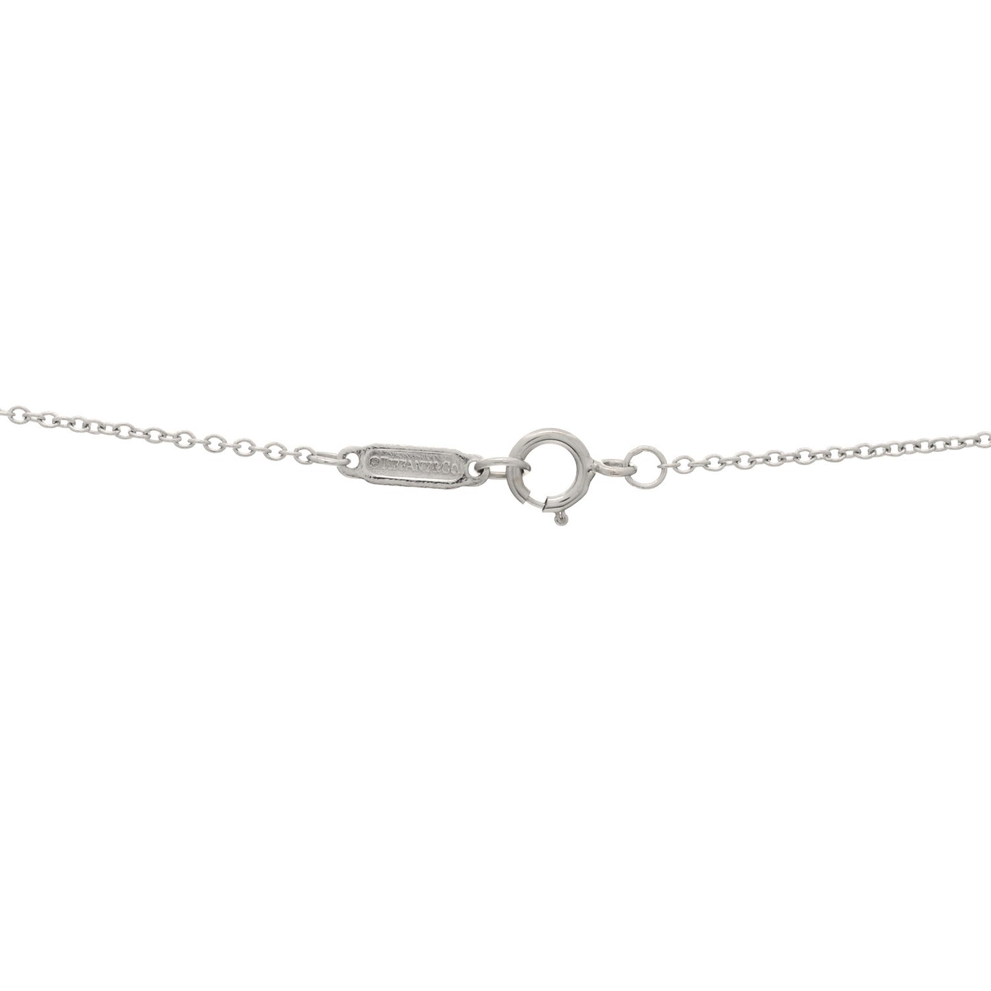 Platinum 18K White Gold Diamond Mini Heart Key Pendant Necklace