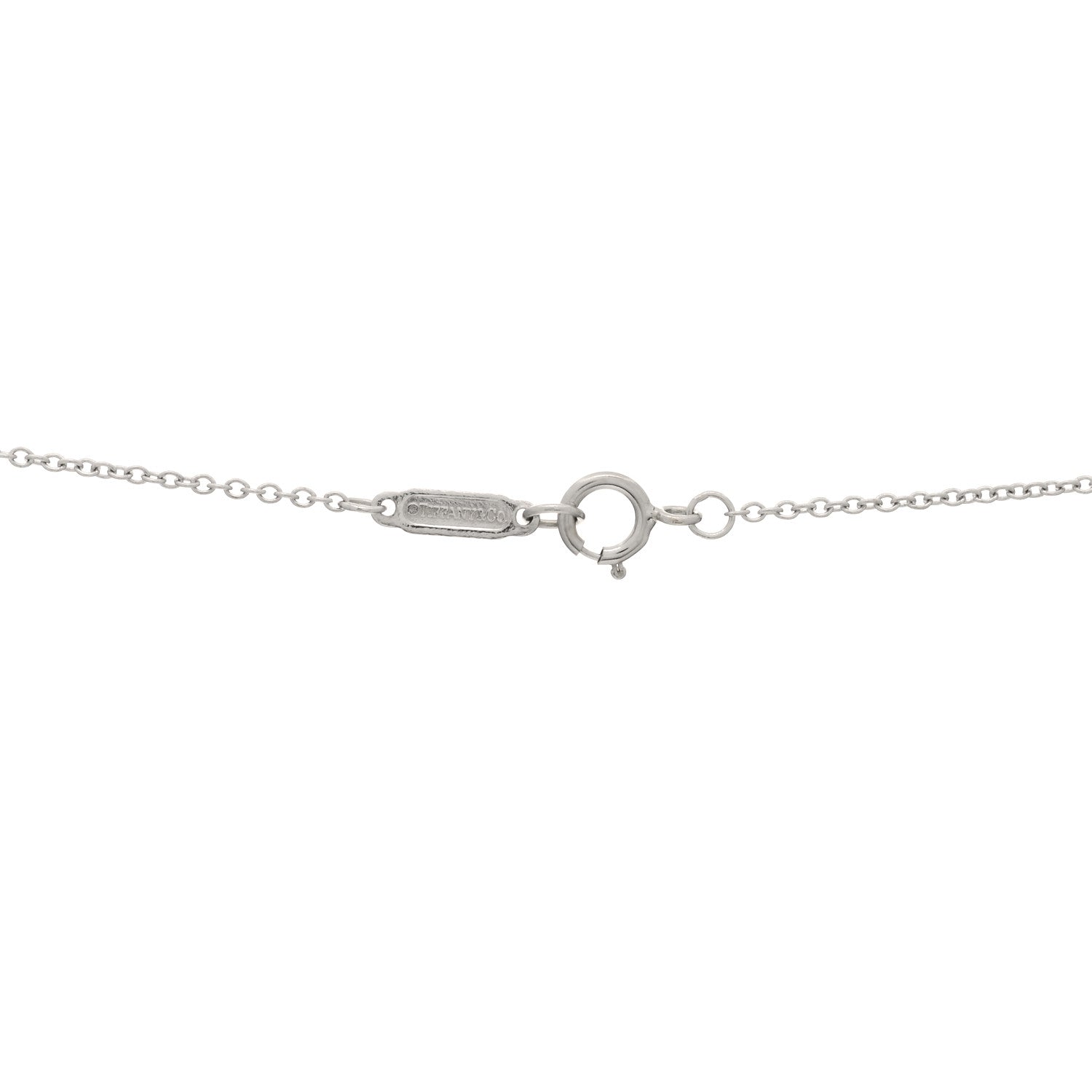 Tiffany Platinum 18K White Gold Diamond Mini Heart Key Pendant Necklace 3 of 3