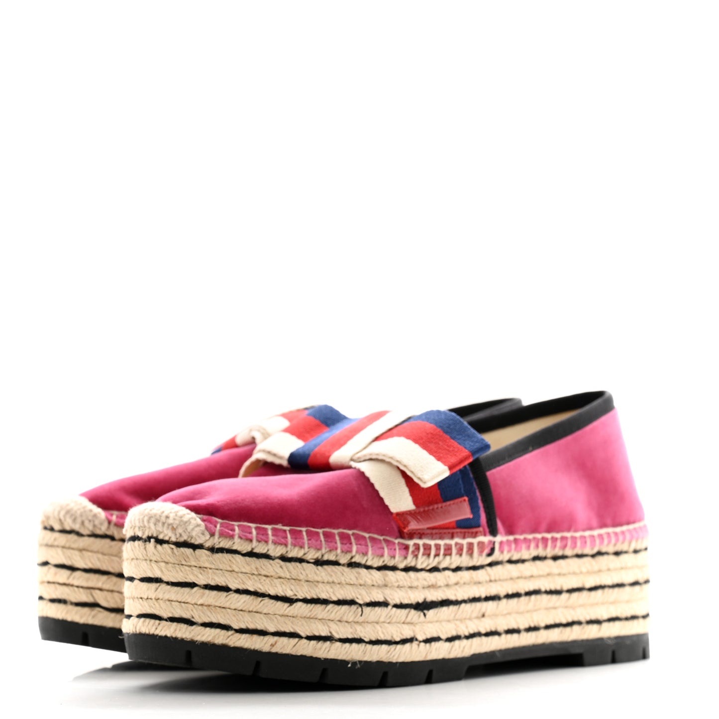 Velvet Sylvie Web Platform Espadrilles 38.5 Light Raspberry Rose