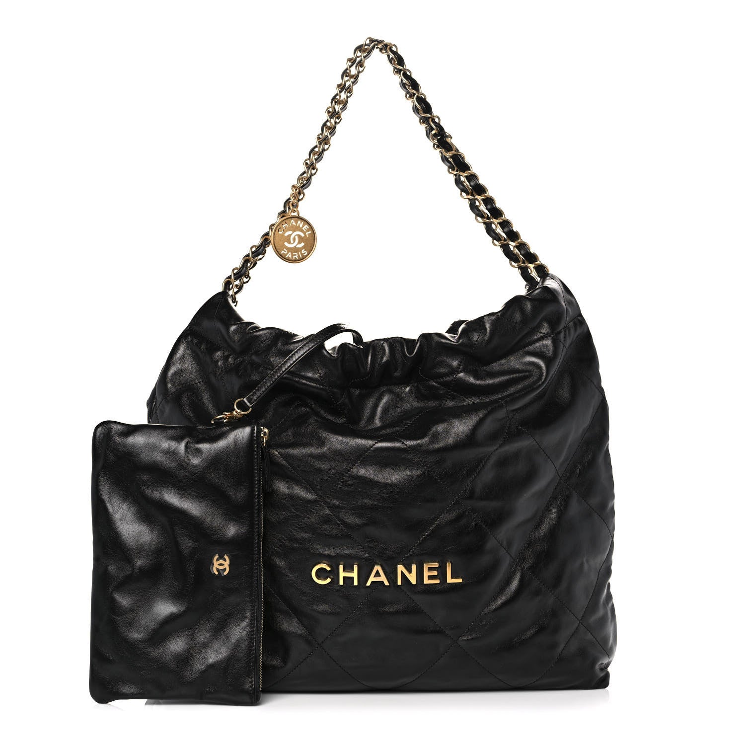 Chanel Shiny Calfskin Quilted Chanel 22 Black 1062992 – FASHIONPHILE