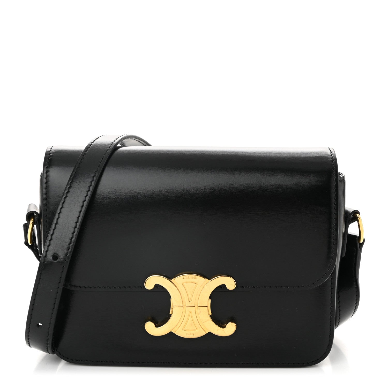 Celine Shiny Calfskin Teen Triomphe Black 1 of 11