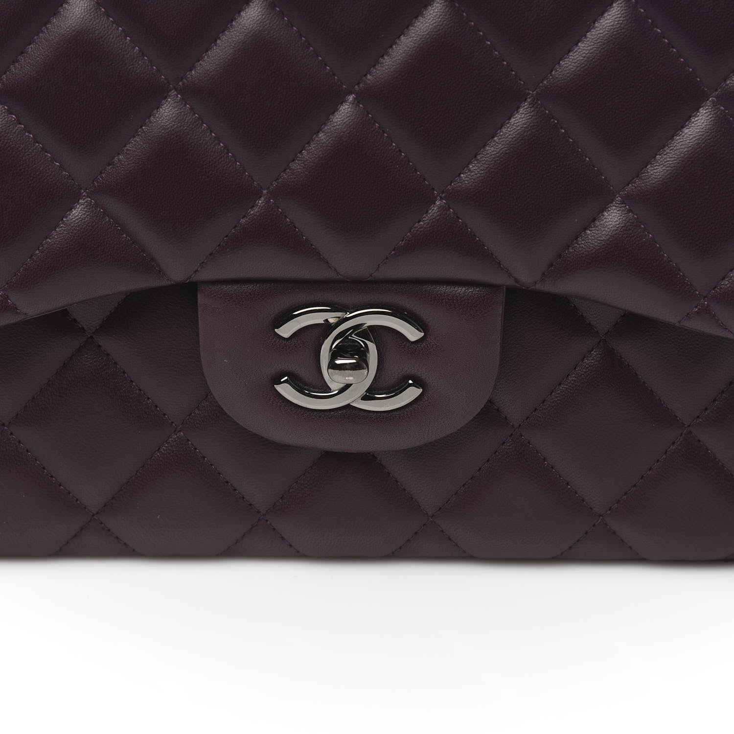Chanel Lambskin Quilted Jumbo Double Flap Purple 11 of 12