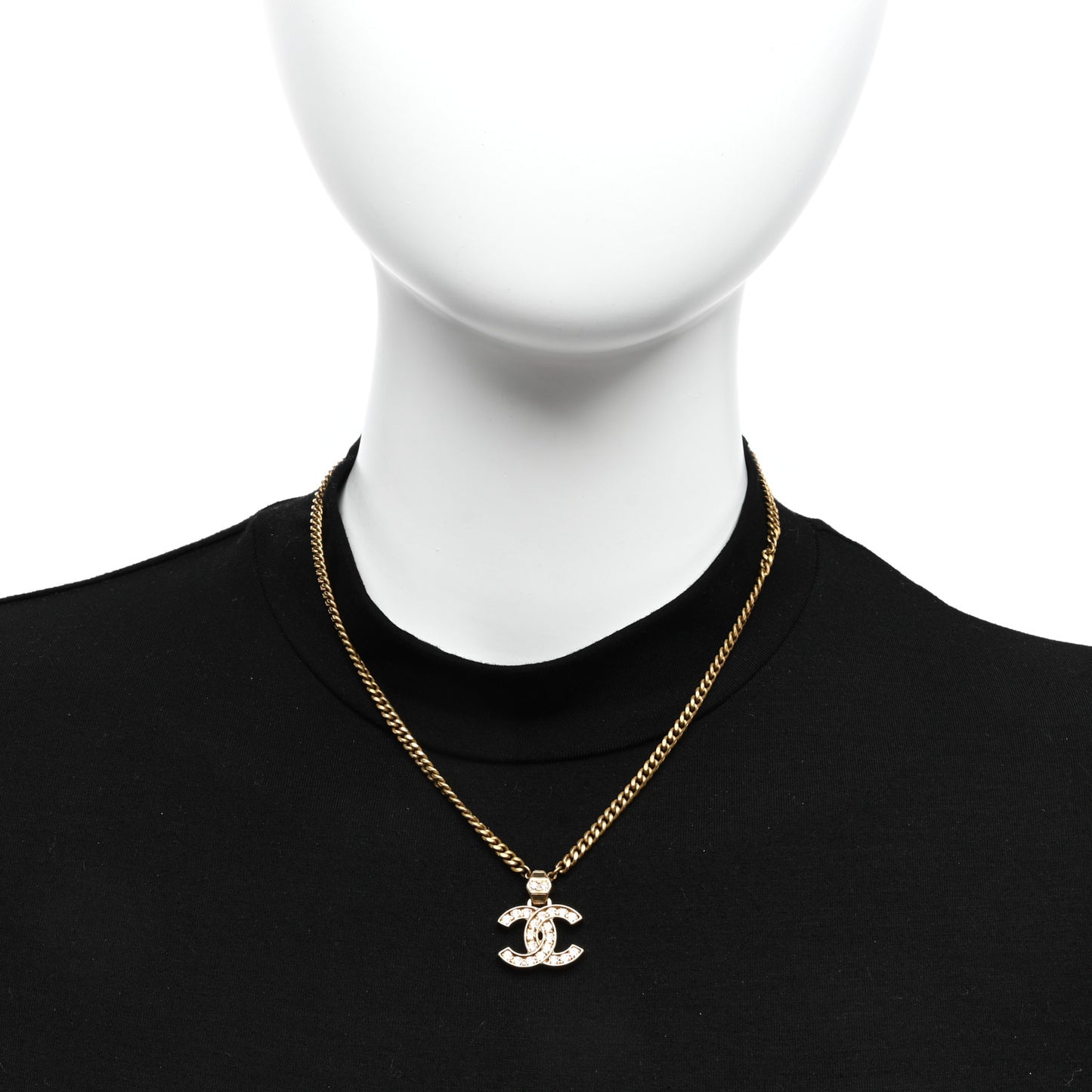 Crystal CC Necklace Gold