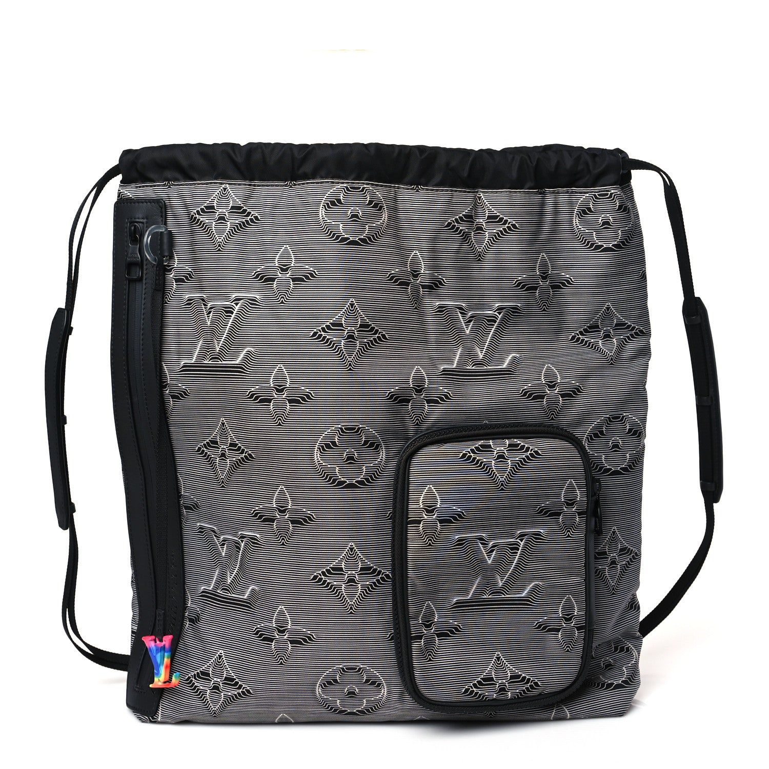 louis vuitton cinch backpack Louis Vuitton Monogram 3D 2054 Drawstring Backpack Grey Black 1417168 – FASHIONPHILE