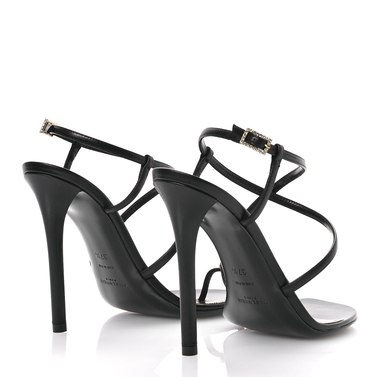 Saint Laurent Kid Egado Date 110 Sandals 37.5 Black 5 of 8