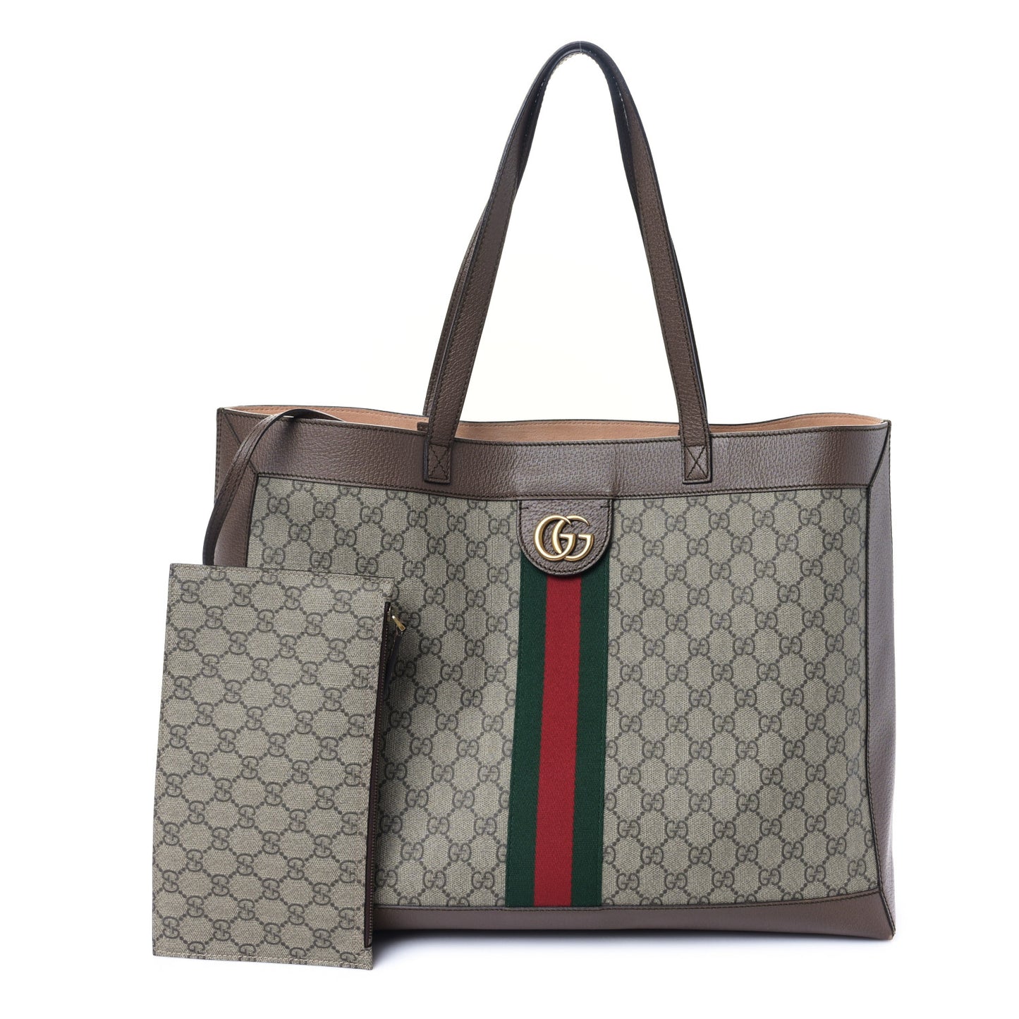 GG Supreme Monogram Web Ophidia Tote Brown