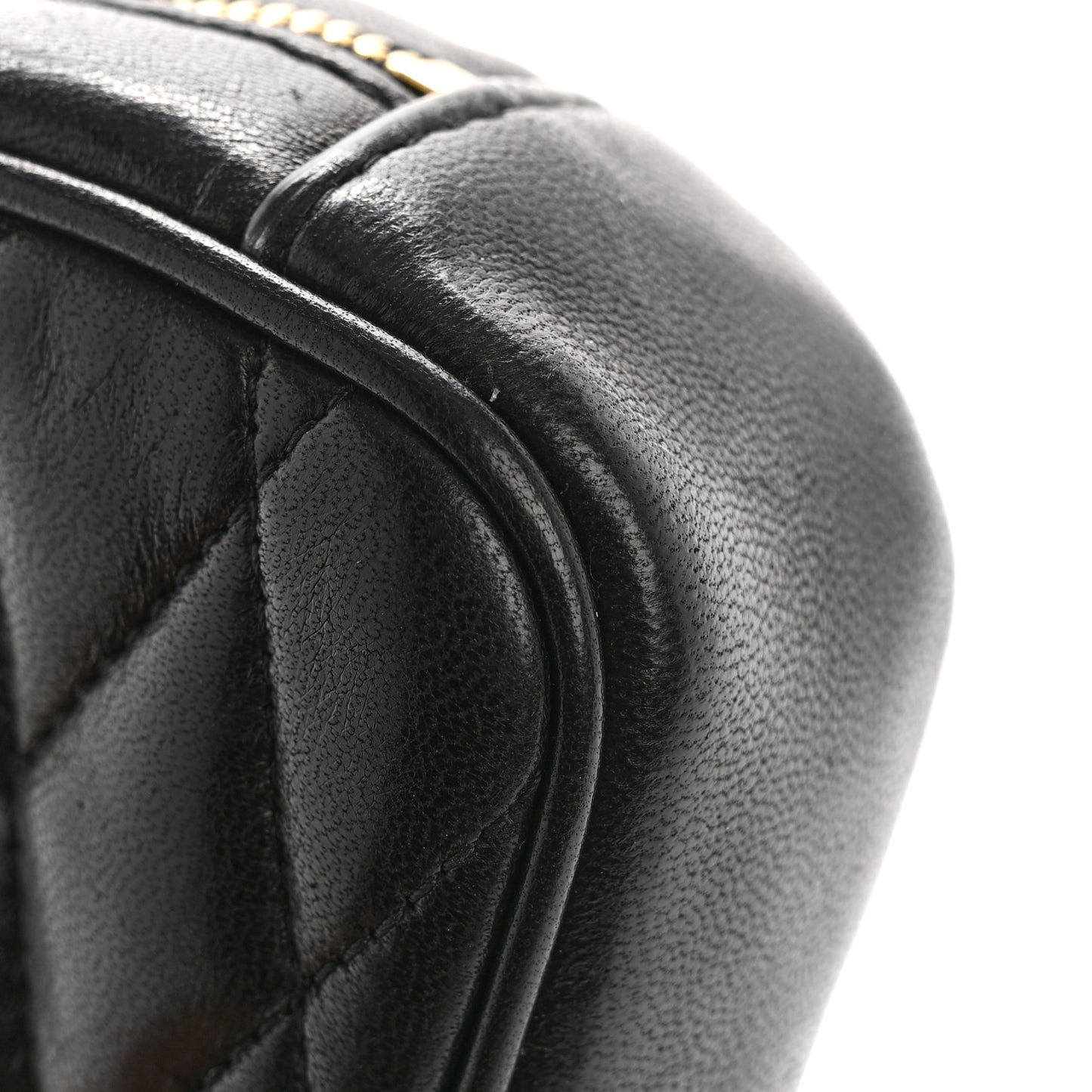 Lambskin Quilted Lolita Cosmetic Pouch Black