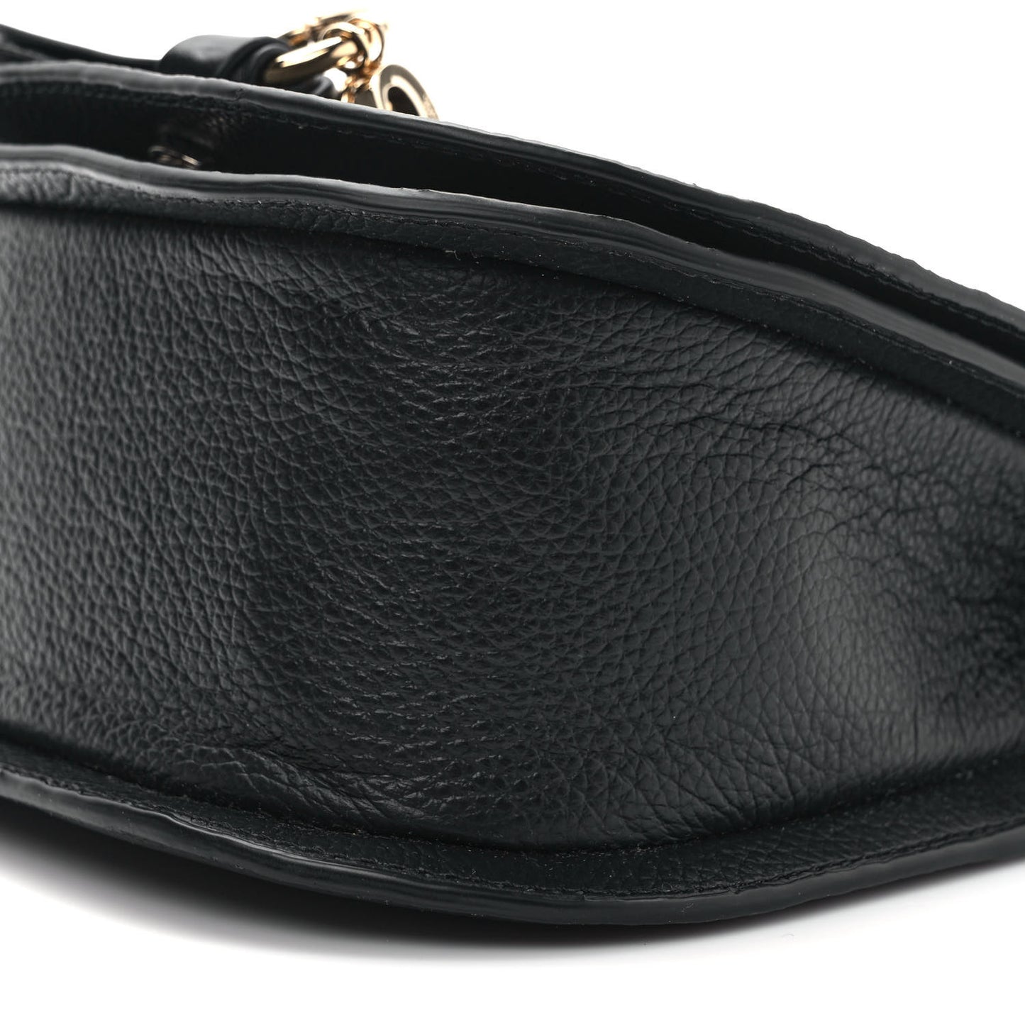 Calfskin Mini Alphabet Saddle Bag Black