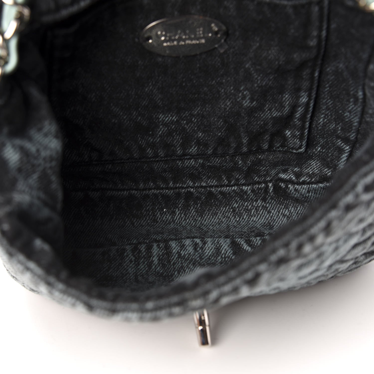 Chanel Washed Denim Quilted Small Denimpression Flap Blue Black 5 of 10
