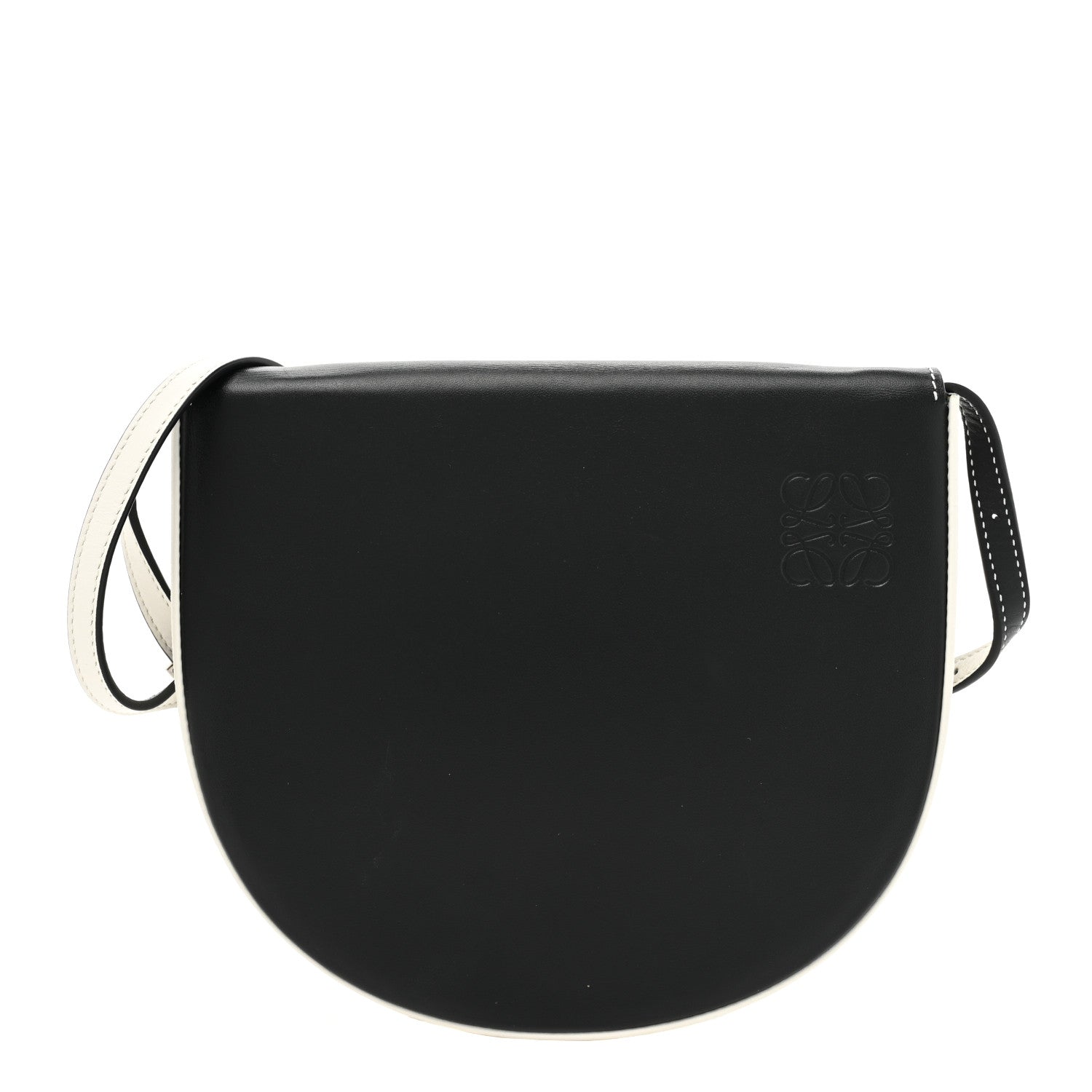 Loewe Soft Calfskin Heel Bag Black Soft White 1 of 10