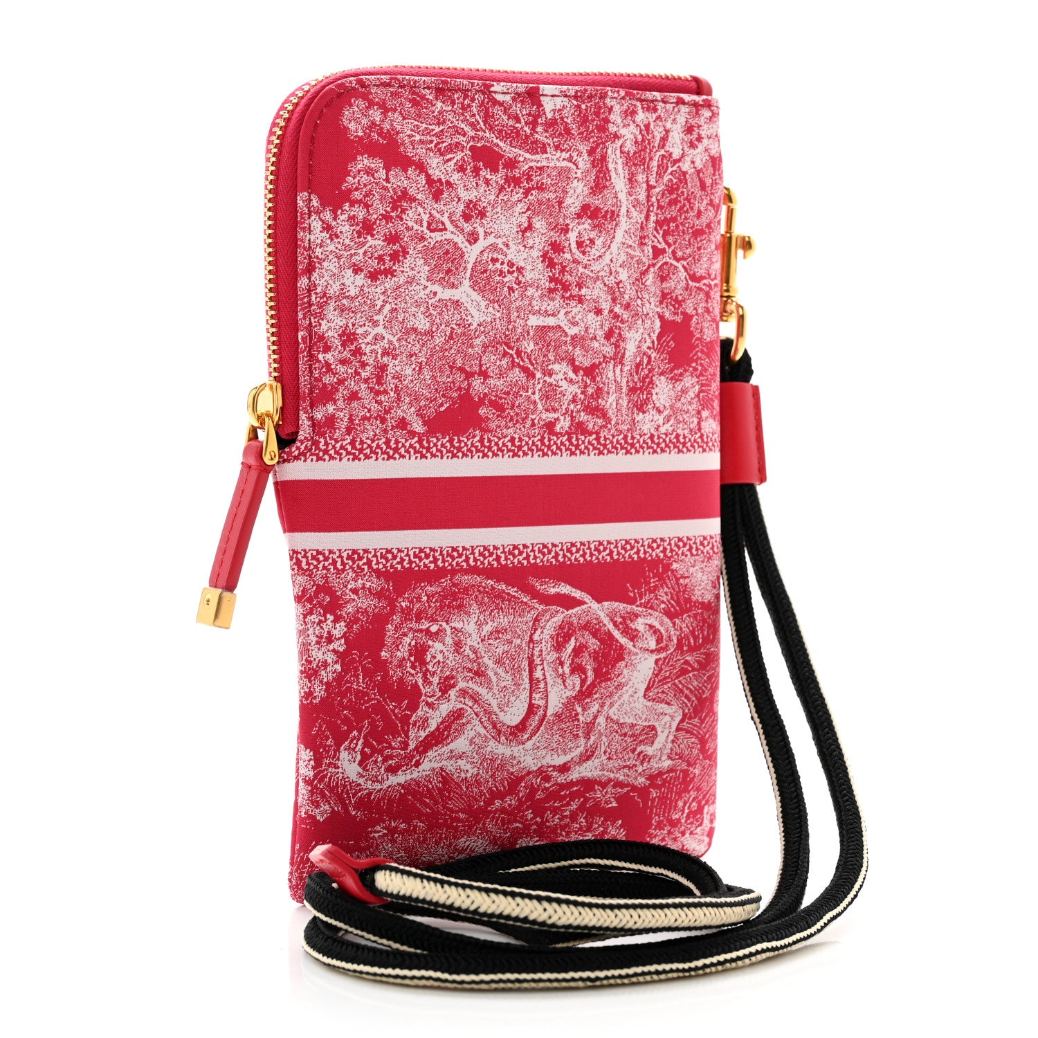 Christian Dior Technical Fabric Embroidered Toile De Jouy DiorTravel Multifunction Pouch Red 3 of 7