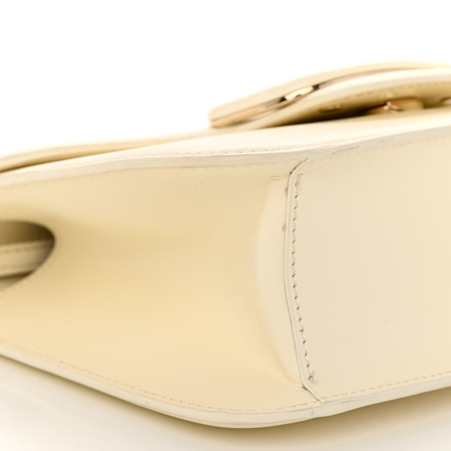 Calfskin Enamel VLogo Loco Flap Shoulder Bag Ivory