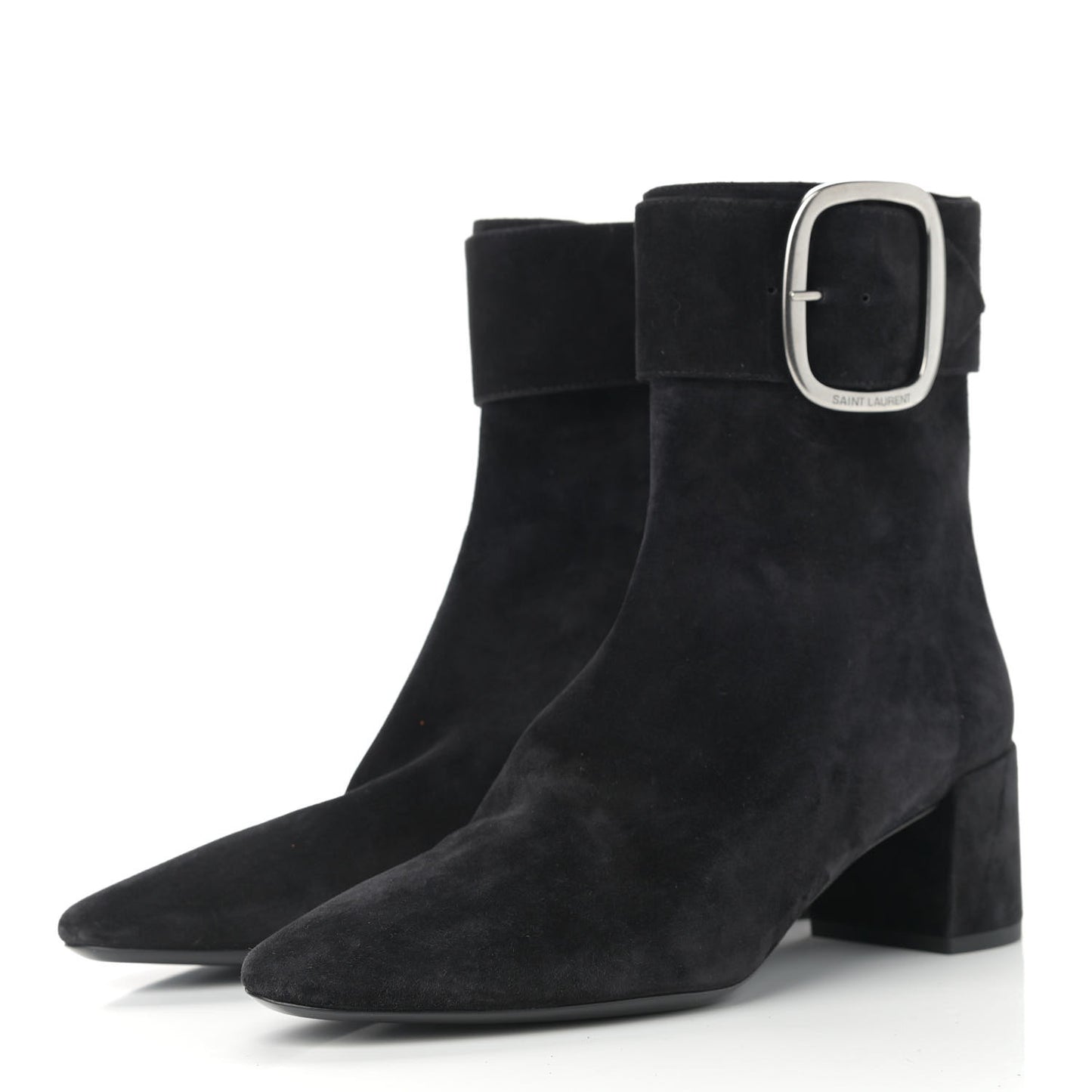 Suede Joplin 50 Buckle Booties 38 Black