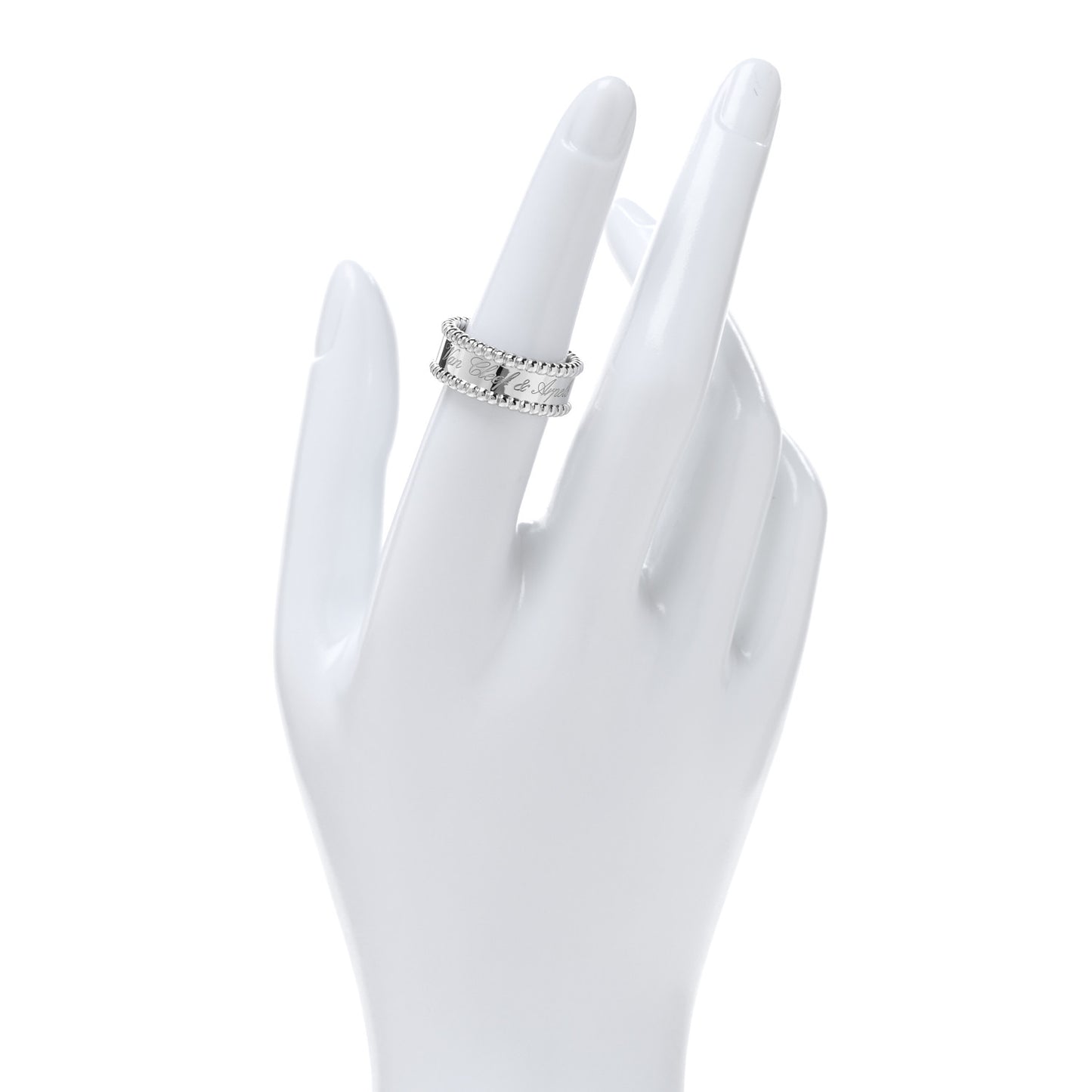 18K White Gold Perlee Signature Ring 53 6.5