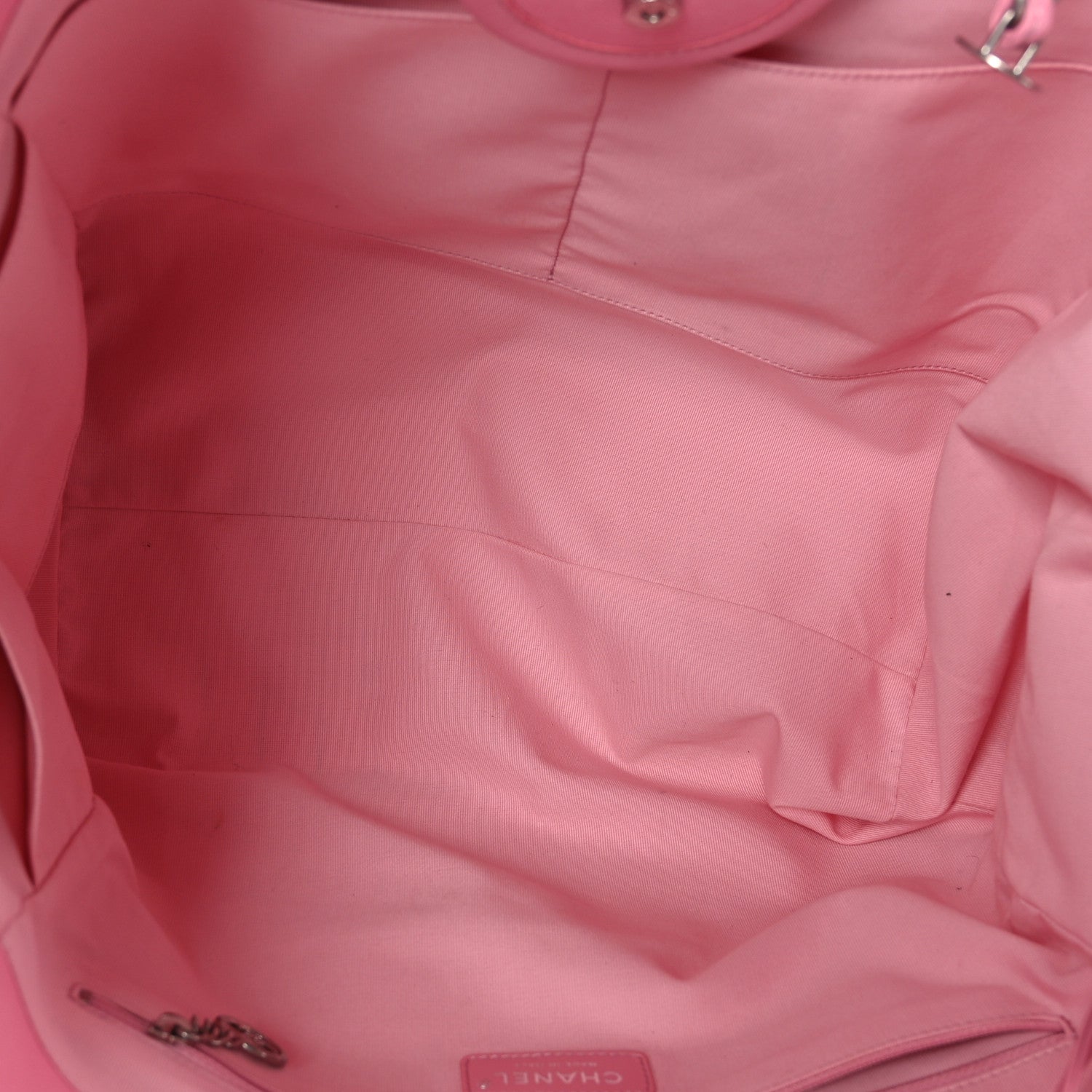 Chanel Canvas Calfskin Striped Medium Deauville Tote Pink 6 of 10