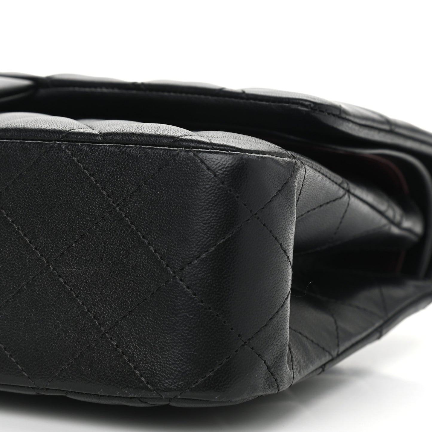 Lambskin Quilted Medium Double Flap Black