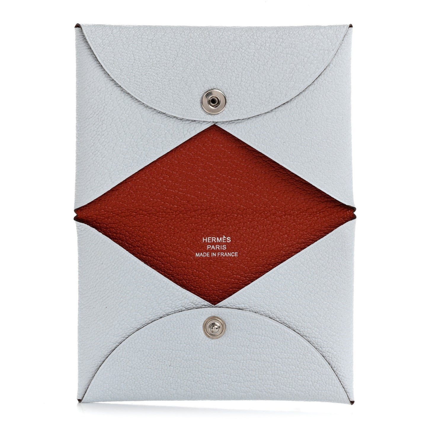 Chevre Mysore Verso Calvi Card Case Bleu Brume Brique