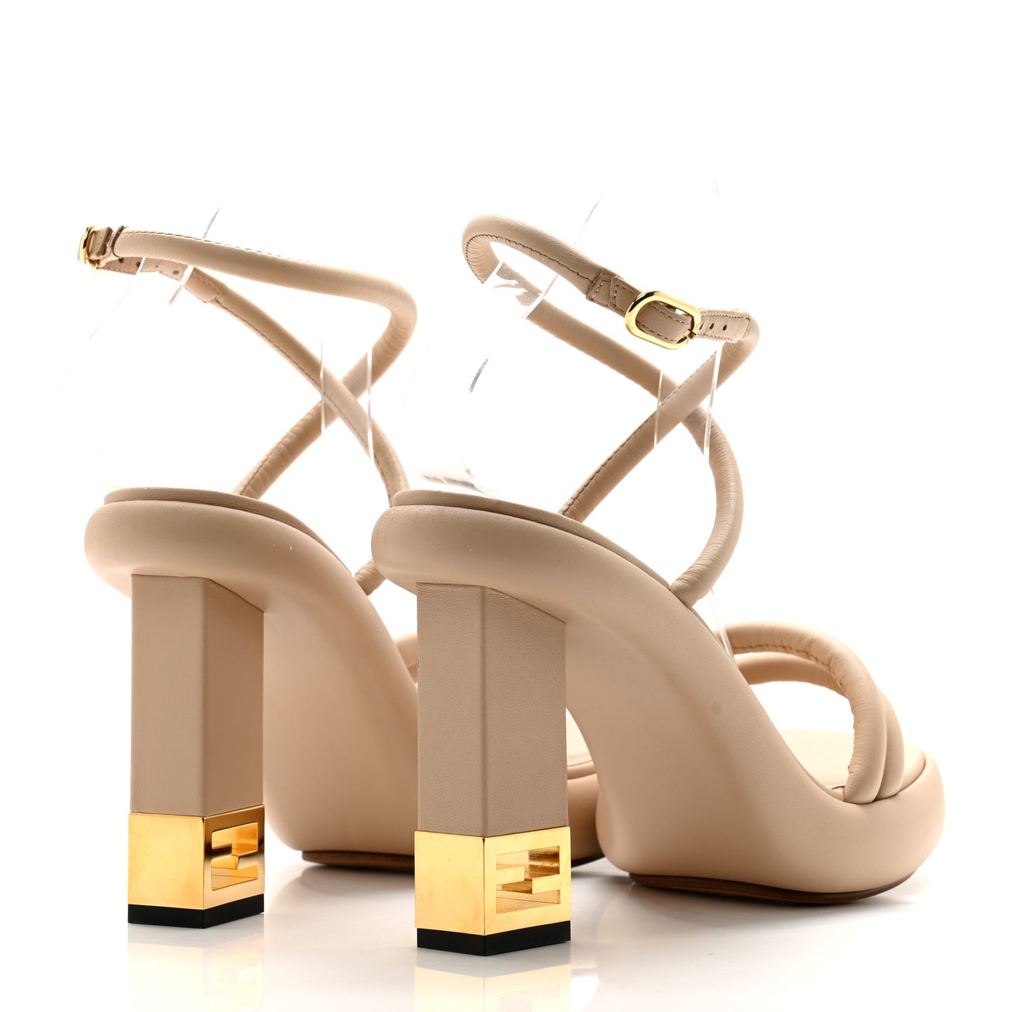 Nappa Baguette Ankle Strap 30/110mm Platform Sandals 39.5 Buff