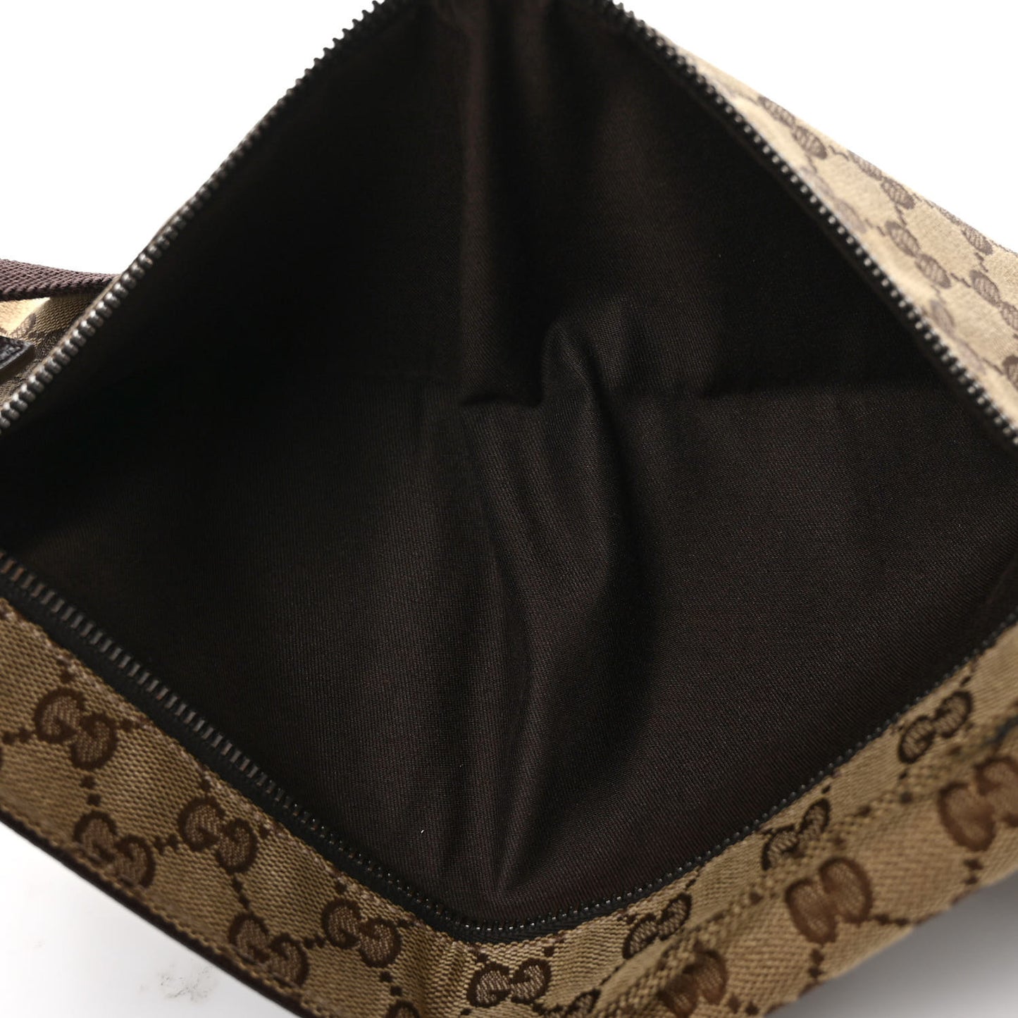 GG Monogram Double Pocket Belt Bag Dark Brown