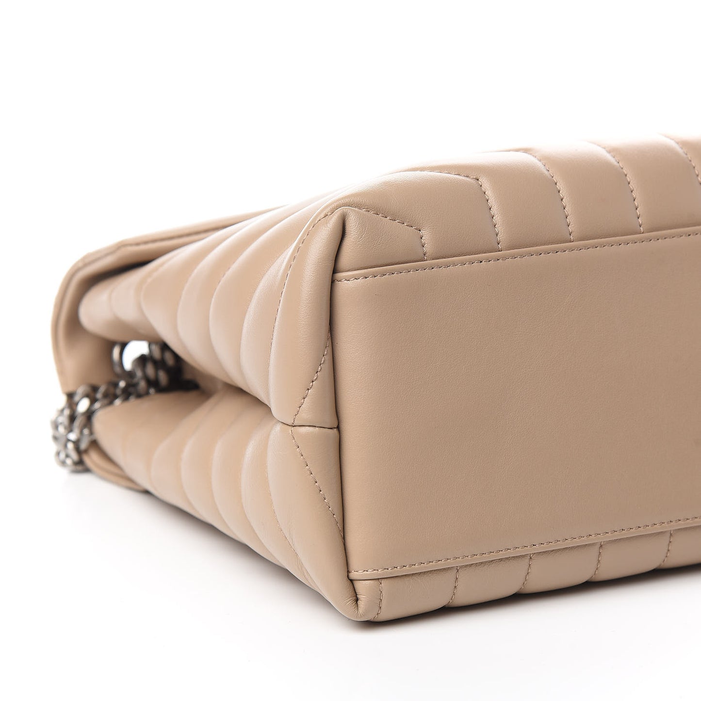 Calfskin Y Quilted Monogram Medium Loulou Chain Satchel Dark Beige