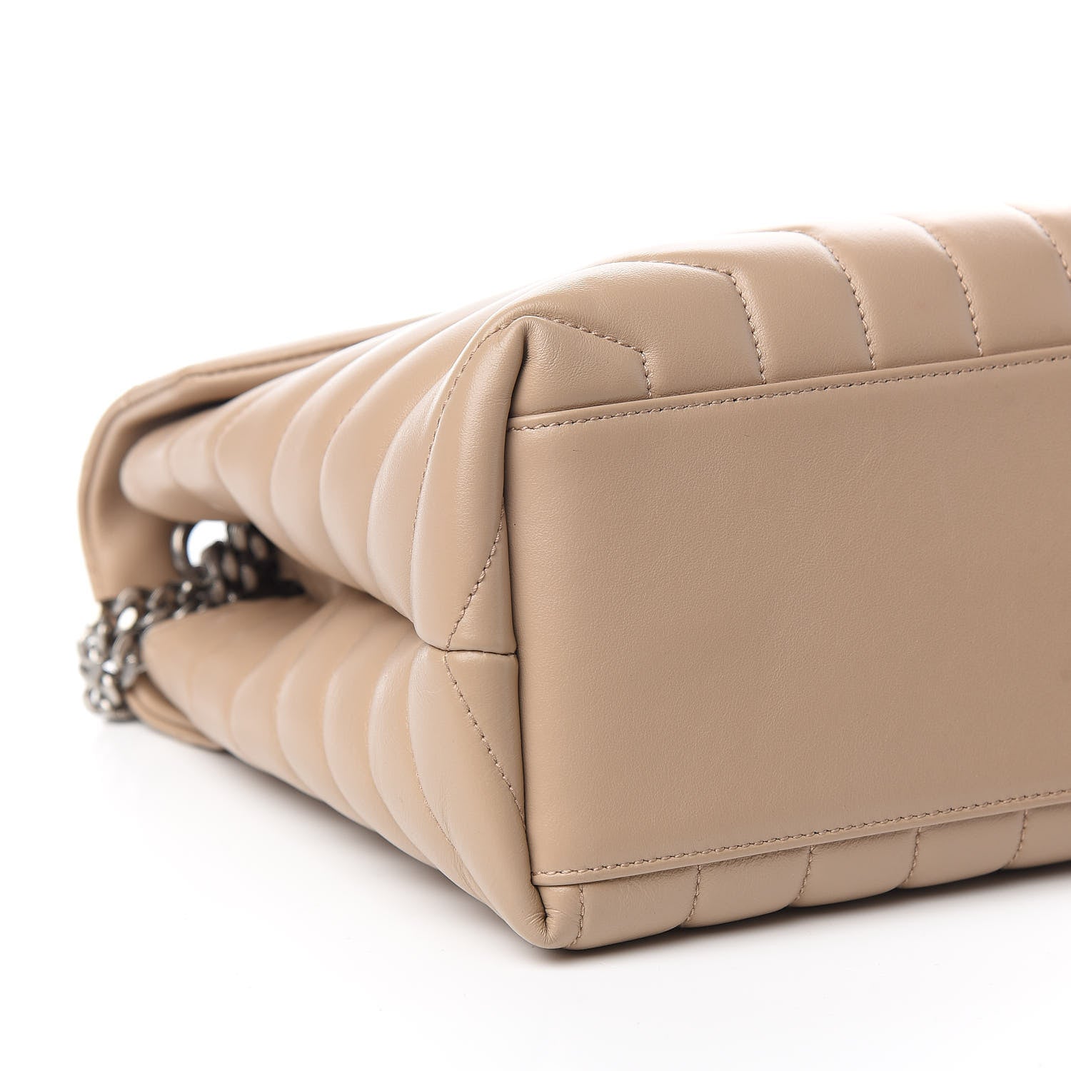 Saint Laurent Calfskin Y Quilted Monogram Medium Loulou Chain Satchel Dark Beige 7 of 10