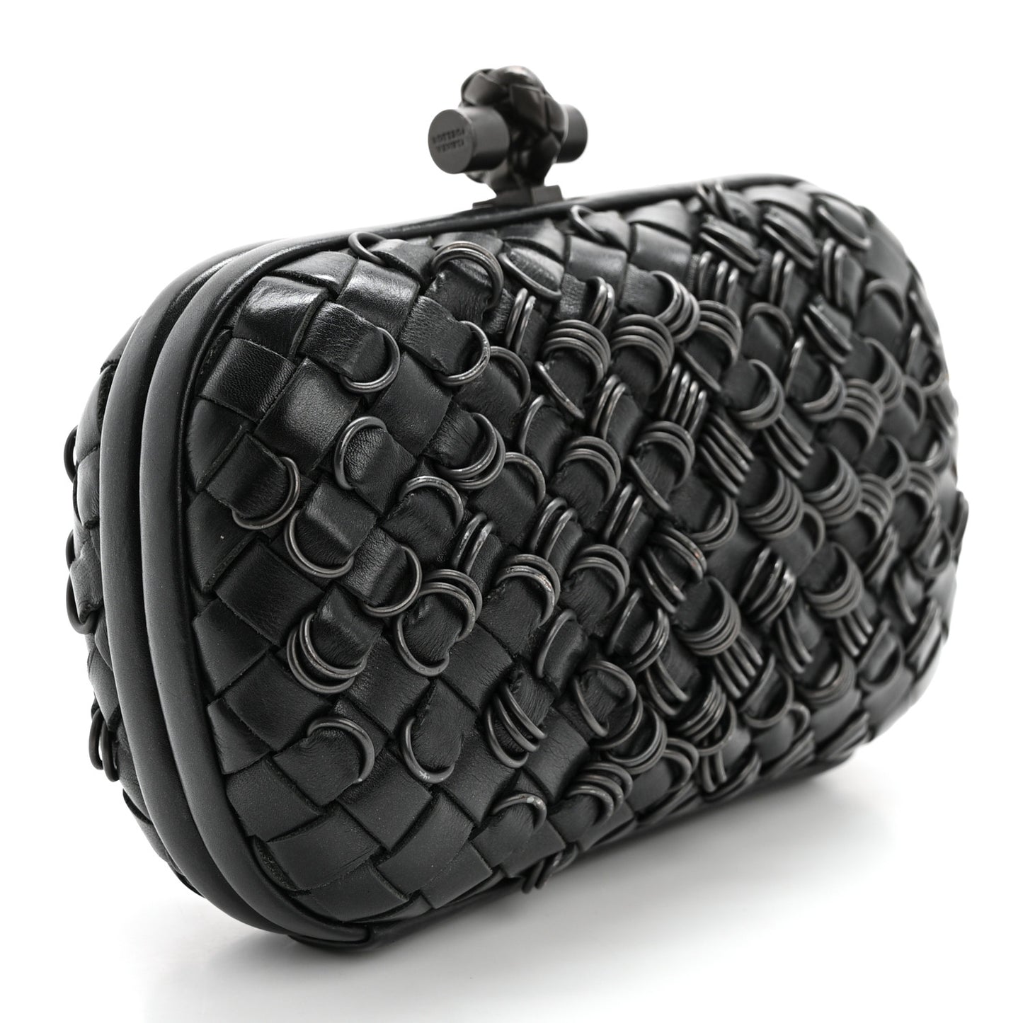 Nappa Intrecciato Knot Clutch Black
